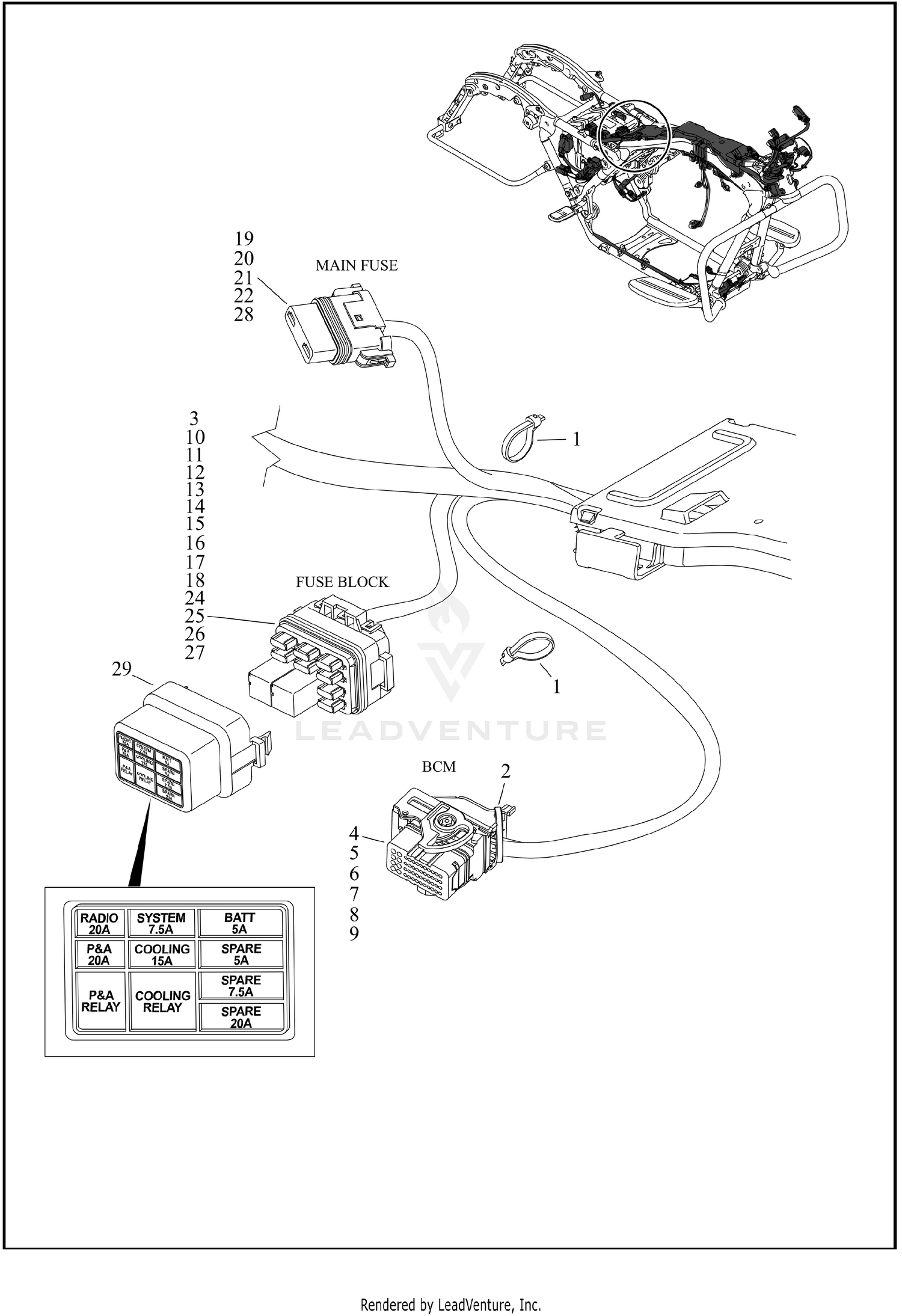 WIRING HARNESS, MAIN, ABS - FLTRK (9 OF 10)