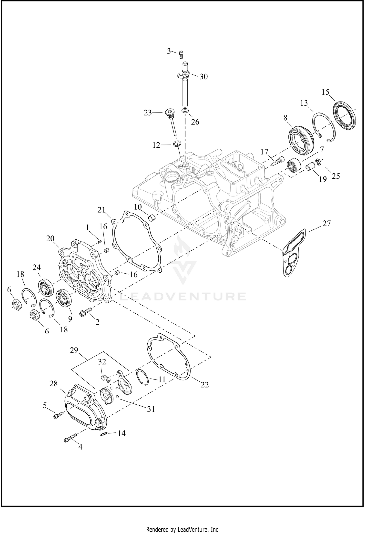 TRANSMISSION BEARINGS AND COVERS