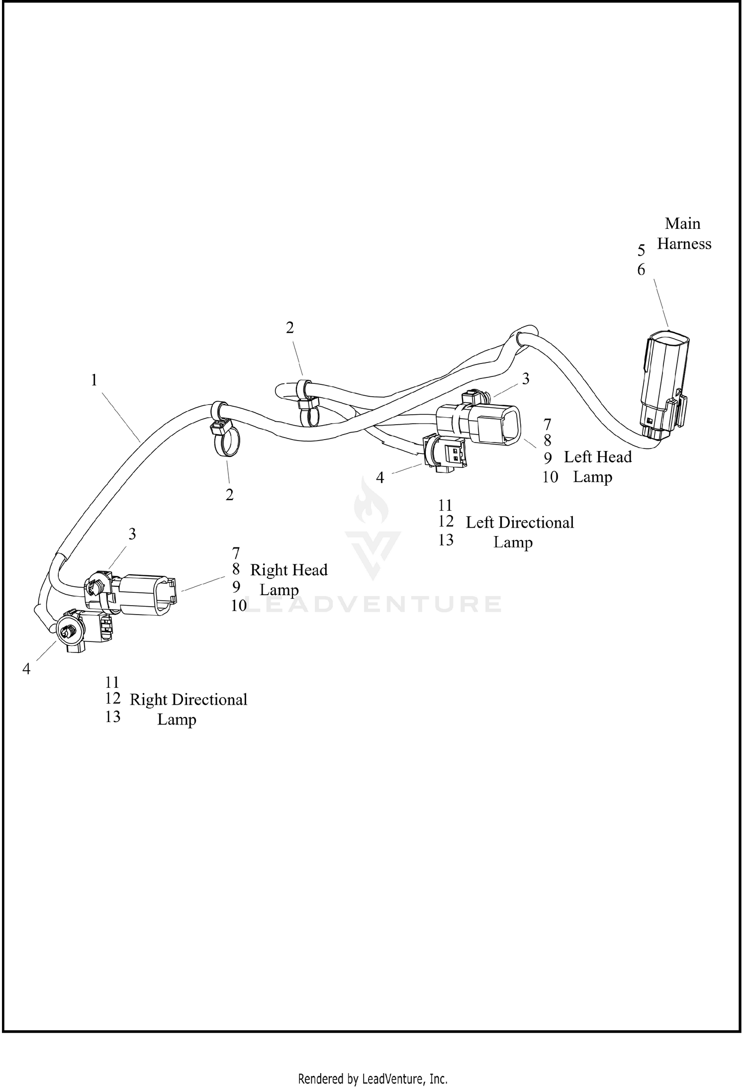 WIRE HARNESS, FRONT LIGHTING JUMPER - FLTRT (ENG, HDI, CHN)