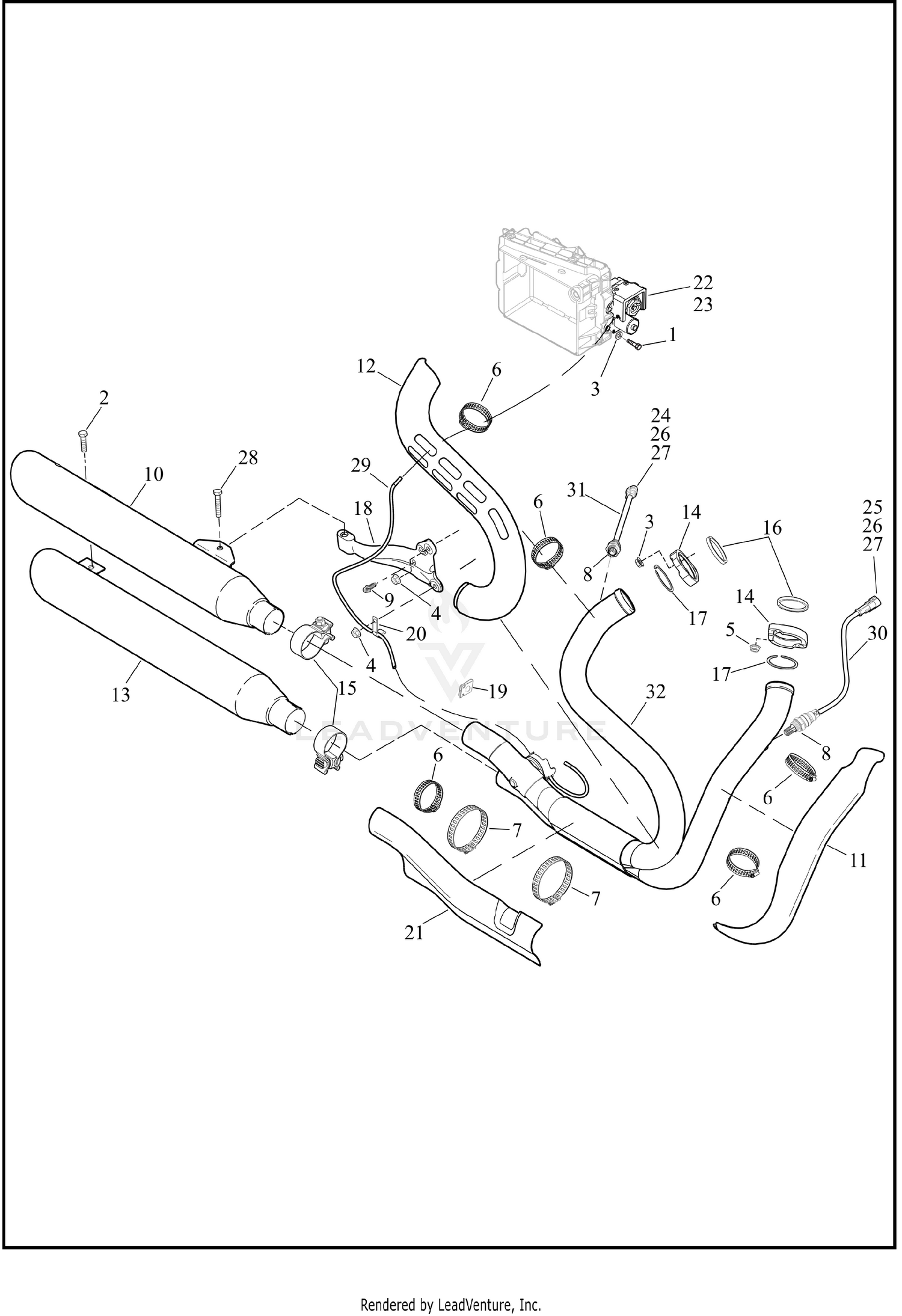 EXHAUST SYSTEM - FXDF & FXDWG