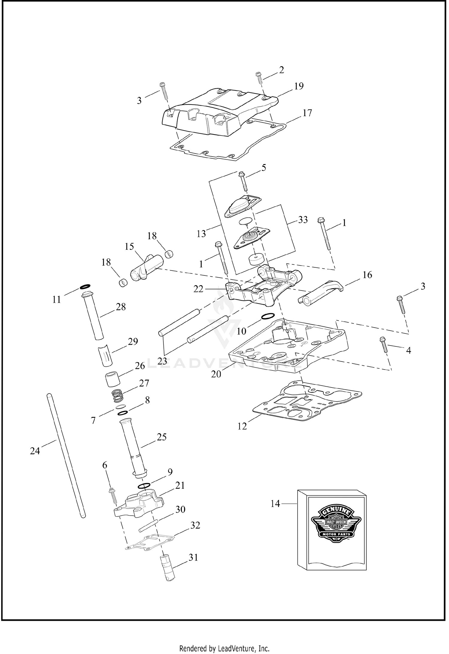 ROCKER ARM ASSEMBLY & PUSHRODS - TWIN CAM 96™