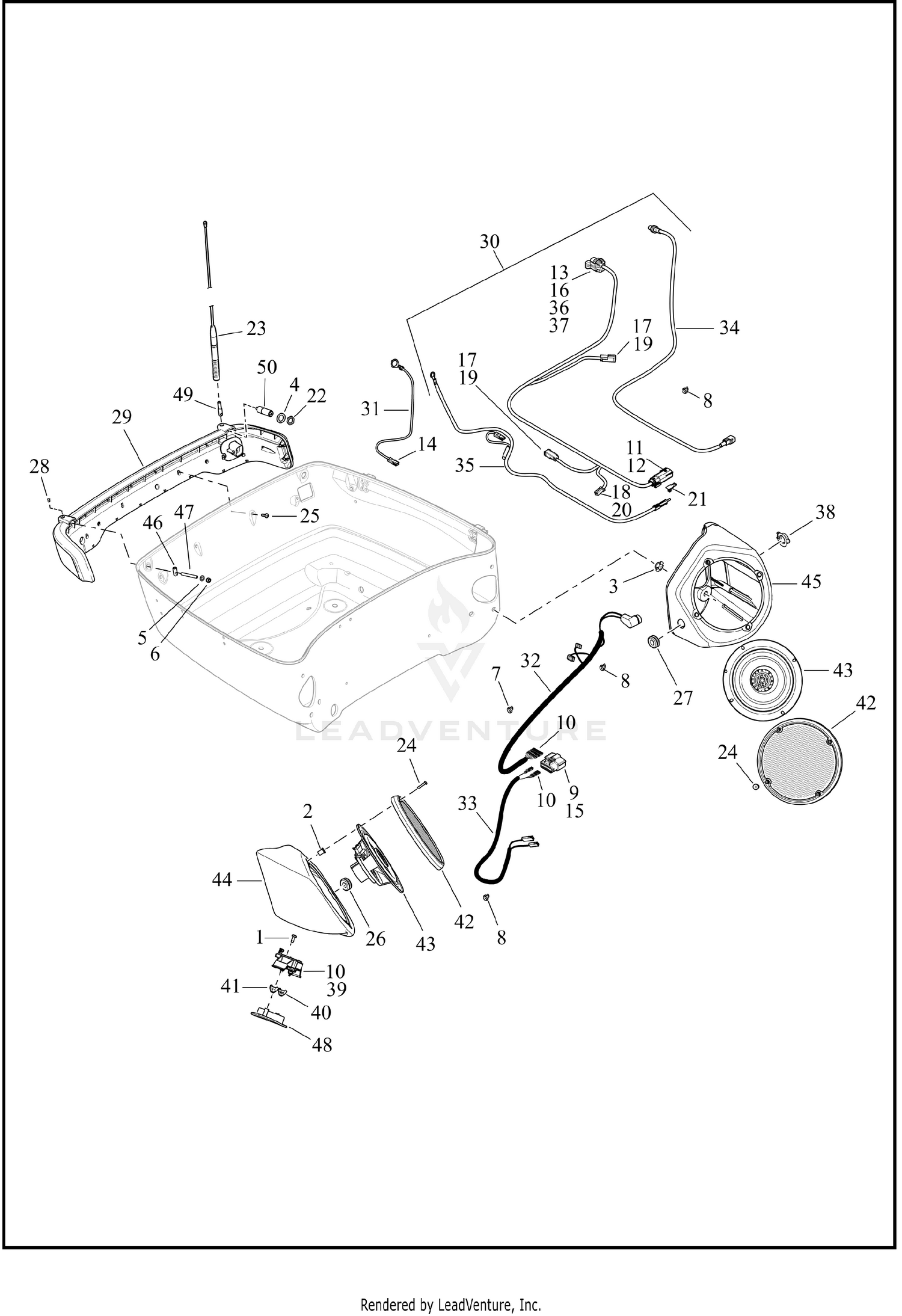 LAMPS AND SPEAKER HOUSINGS, ULTRA TOUR-PAK - FLHTCUTG