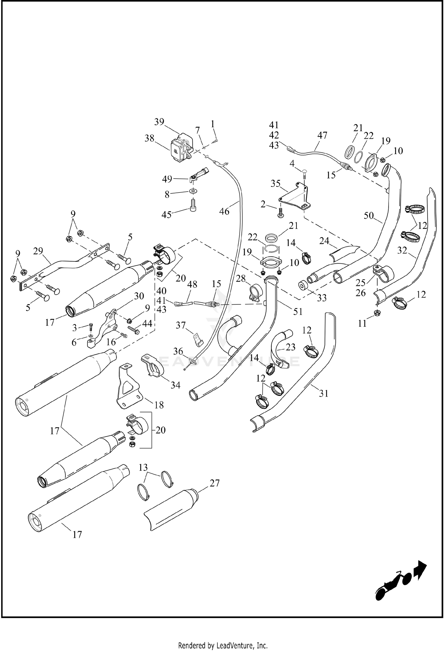 EXHAUST SYSTEM - FXDC, FXDB, FXDBP & FXDBB