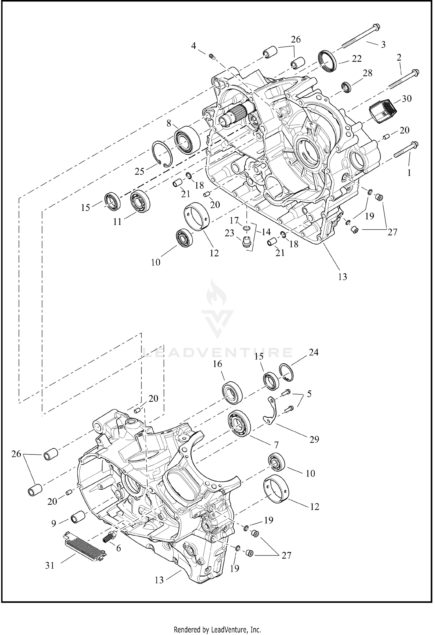 CRANKCASE AND GEARCASE