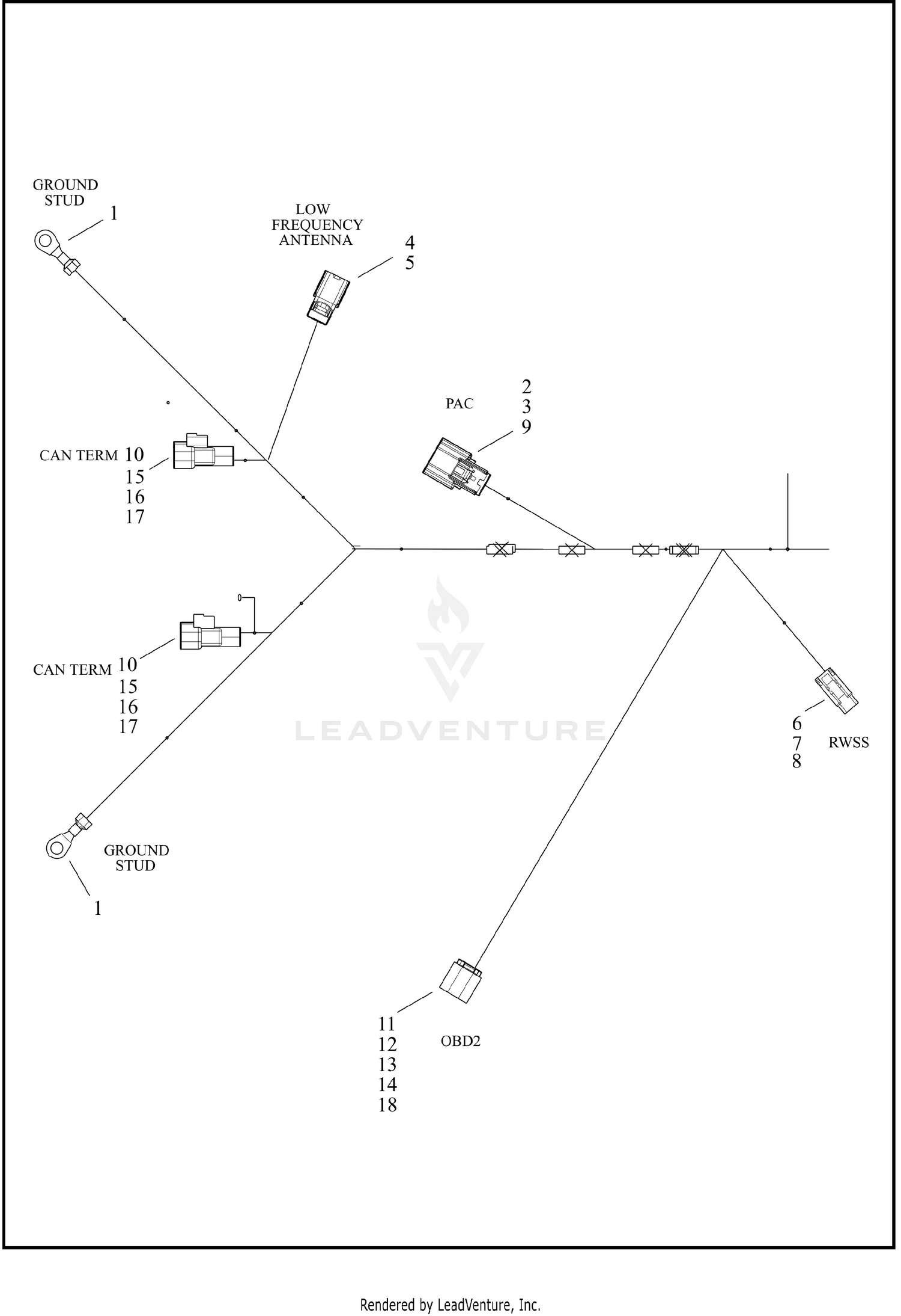 WIRING HARNESS, MAIN RH1250S (2 OF 6)