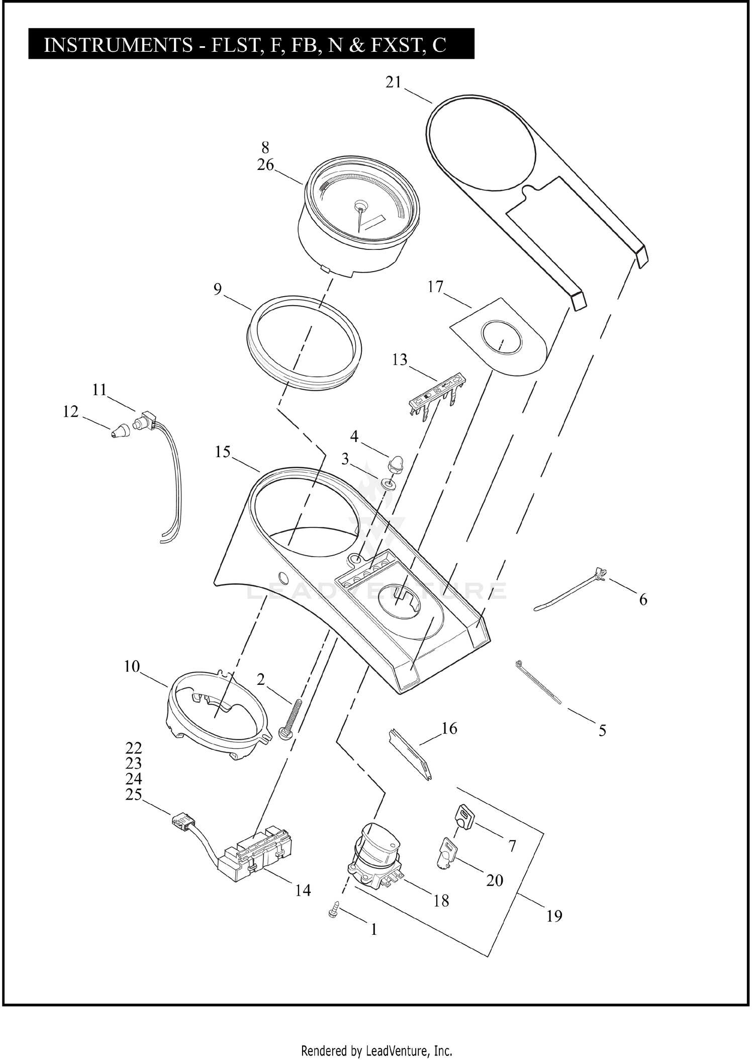 INSTRUMENTS - FLST, F, FB, N & FXST, C