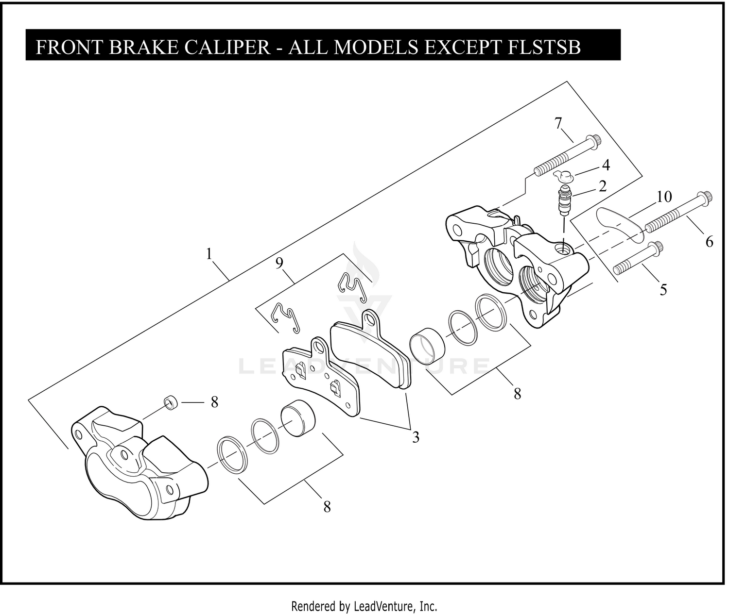 FRONT BRAKE CALIPER - ALL MODELS EXCEPT FLSTSB