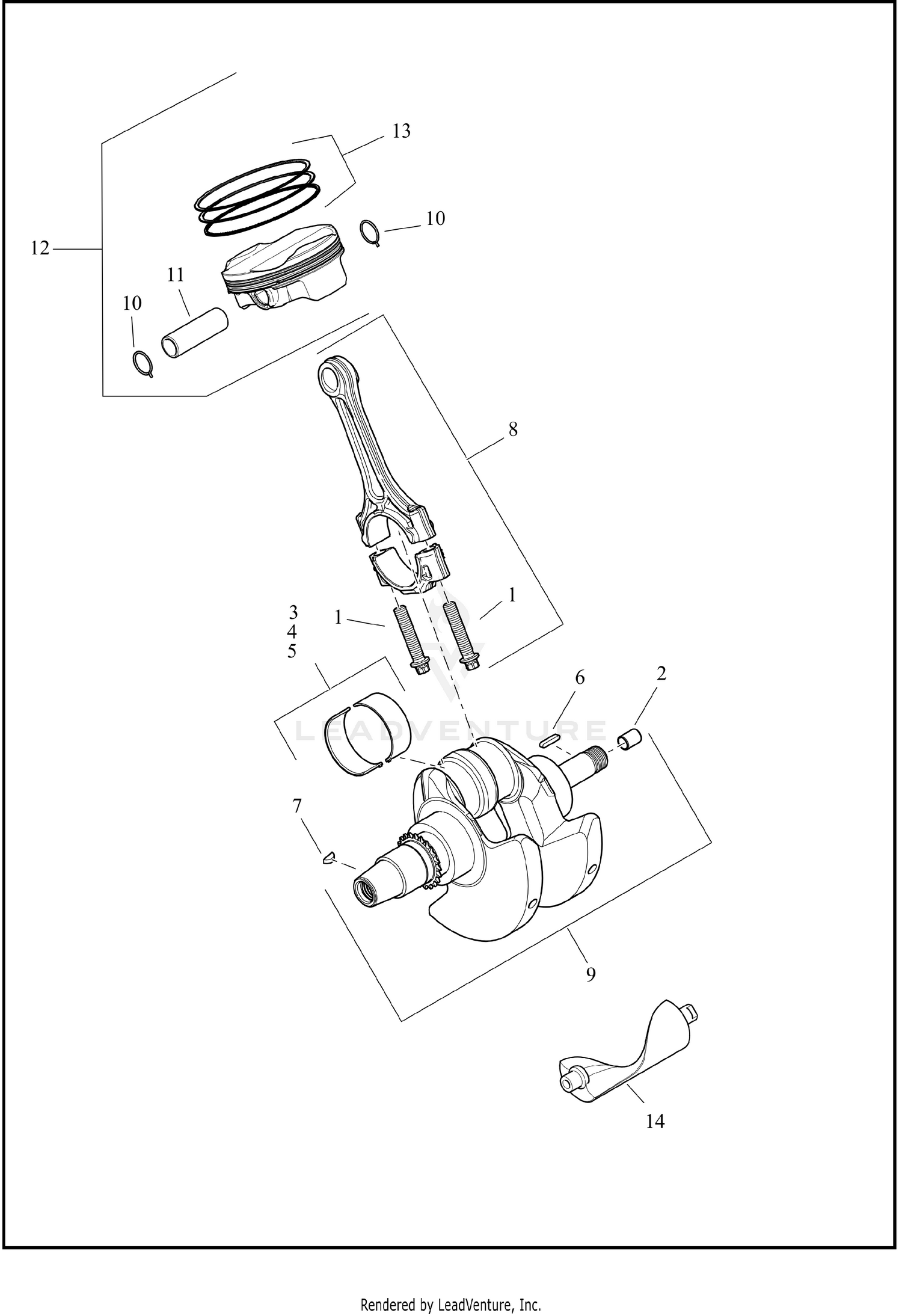 CRANKSHAFT AND PISTON ASSEMBLY