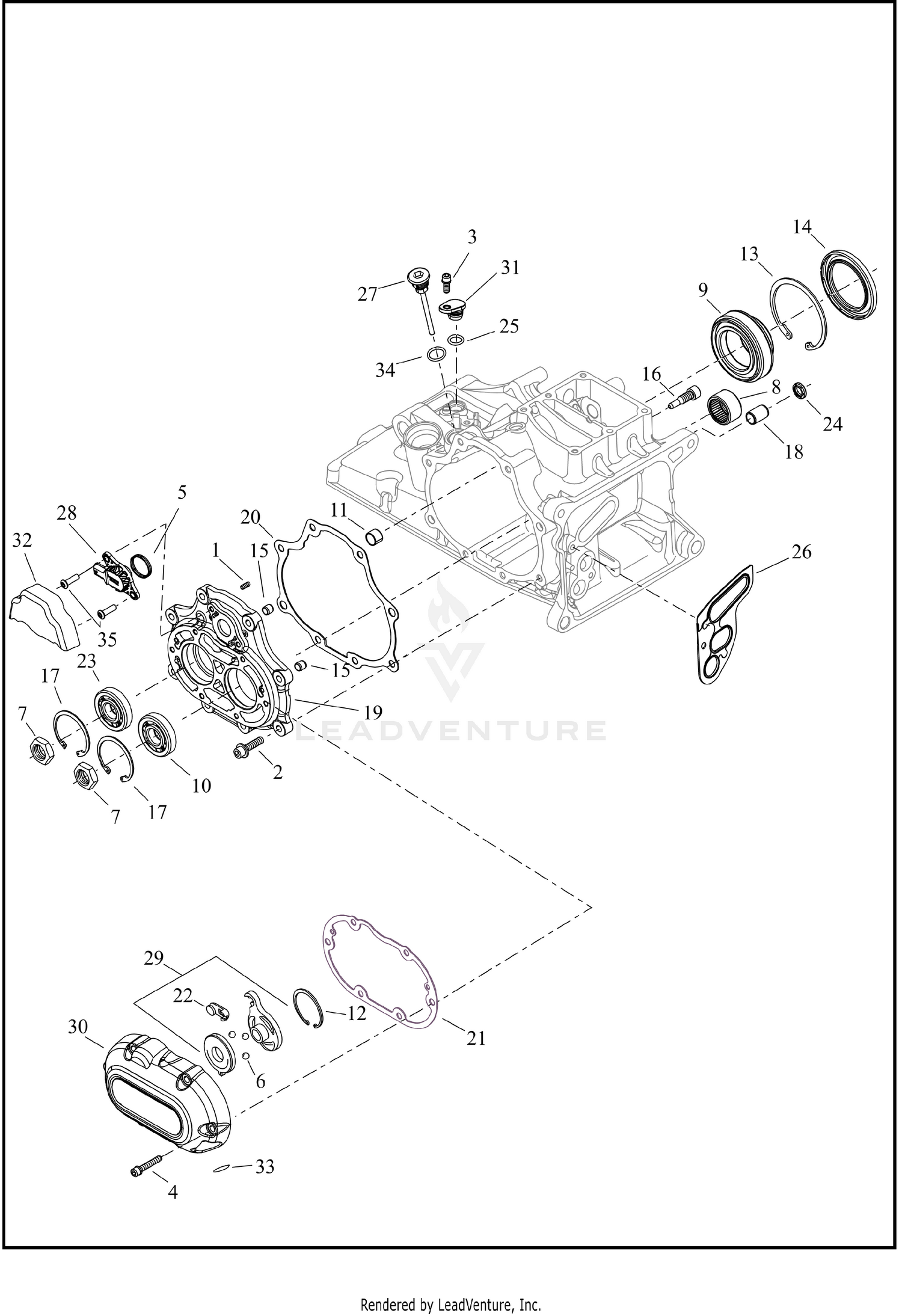 TRANSMISSION BEARINGS AND COVERS