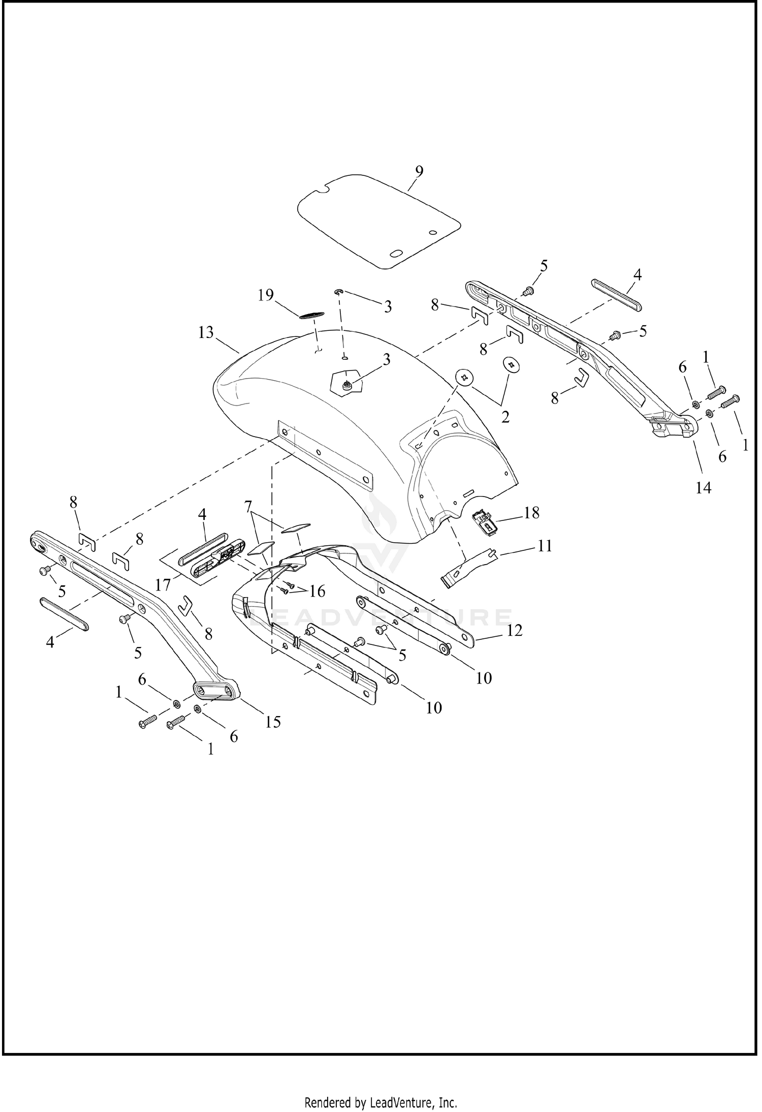 FENDERS AND SUPPORTS, REAR - FLFB, FLSTFI