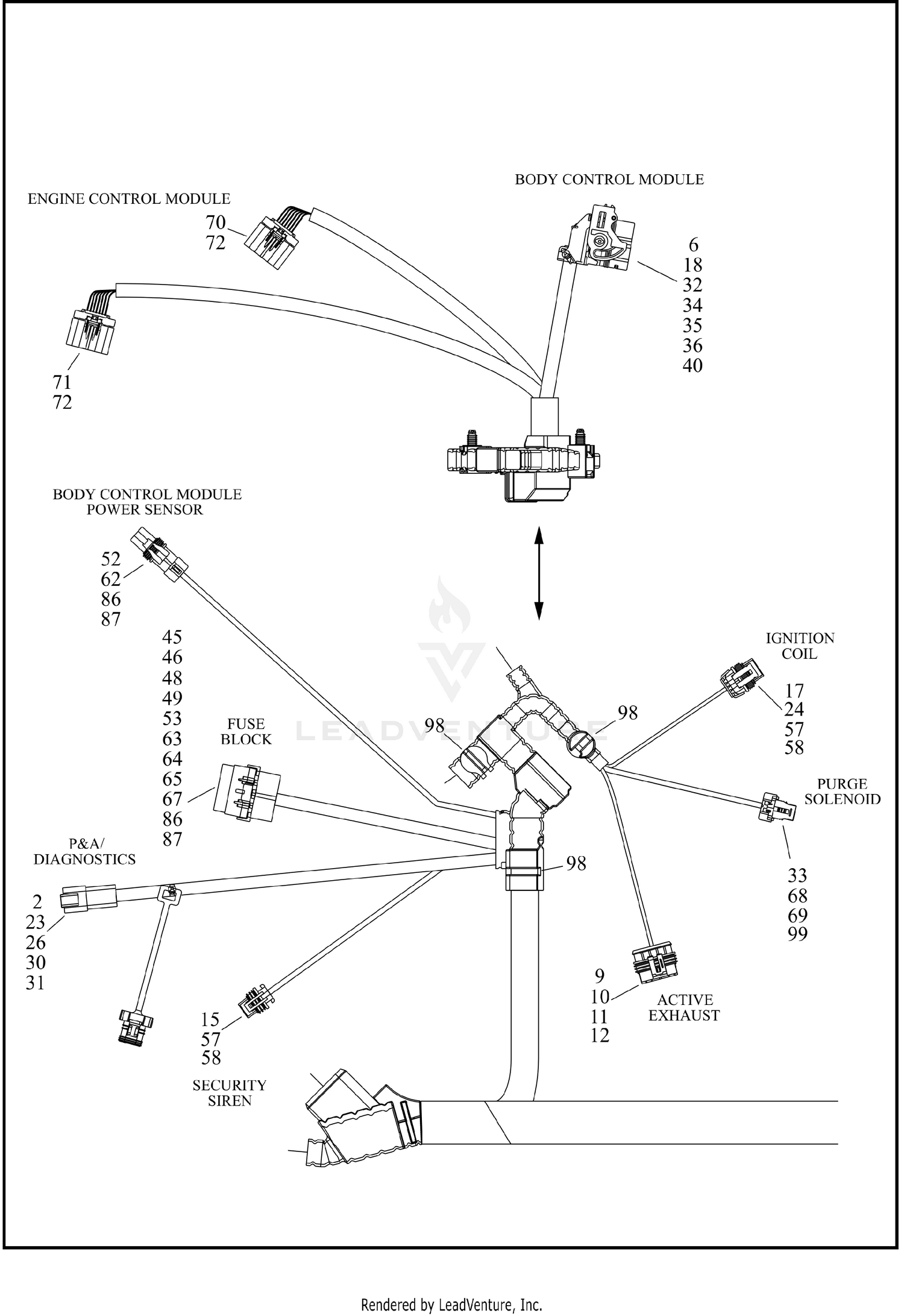 WIRING HARNESS, MAIN, NON-ABS (4 OF 5)