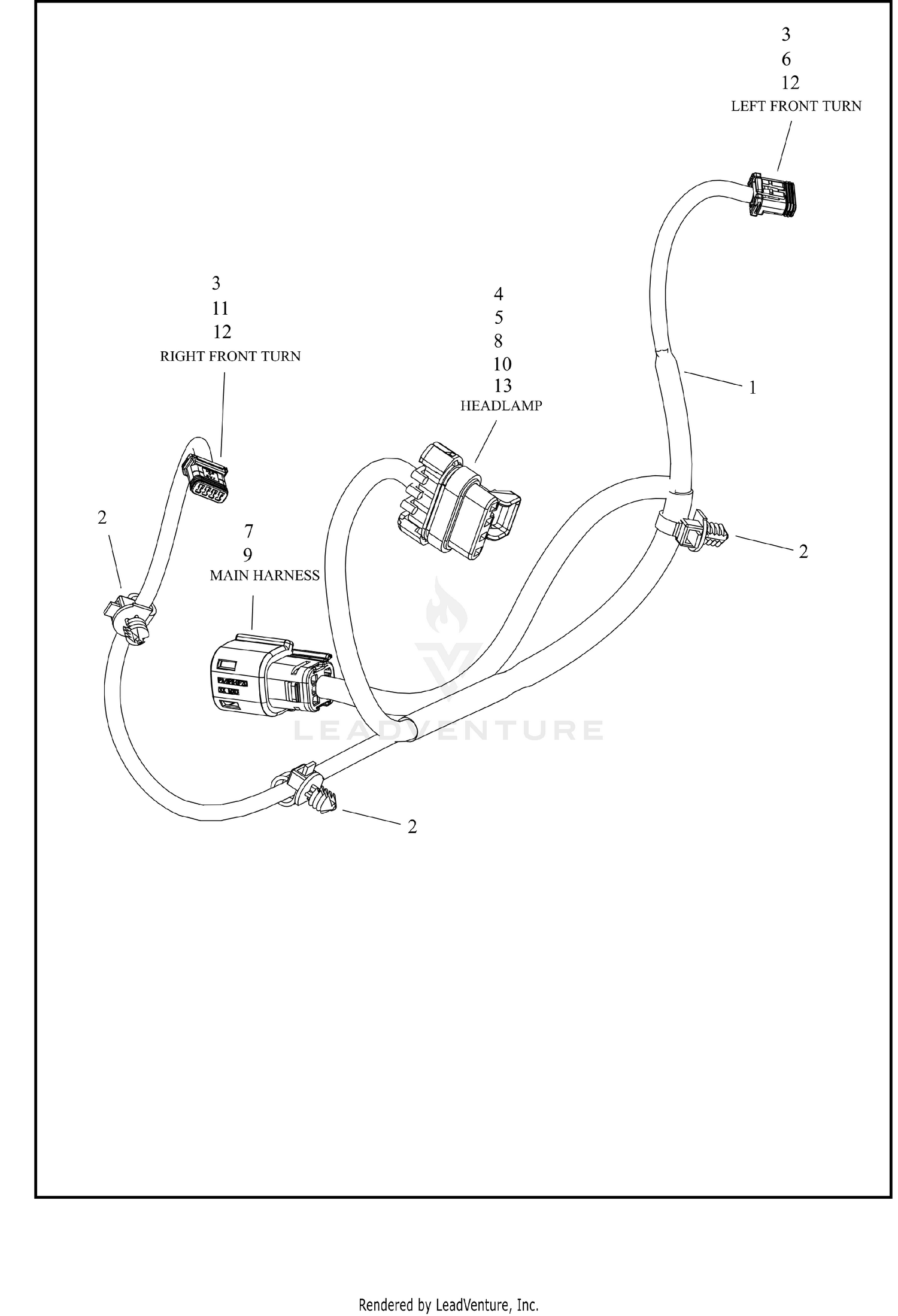 WIRE HARNESS, OUTER FAIRING - FLHLT (JPN)
