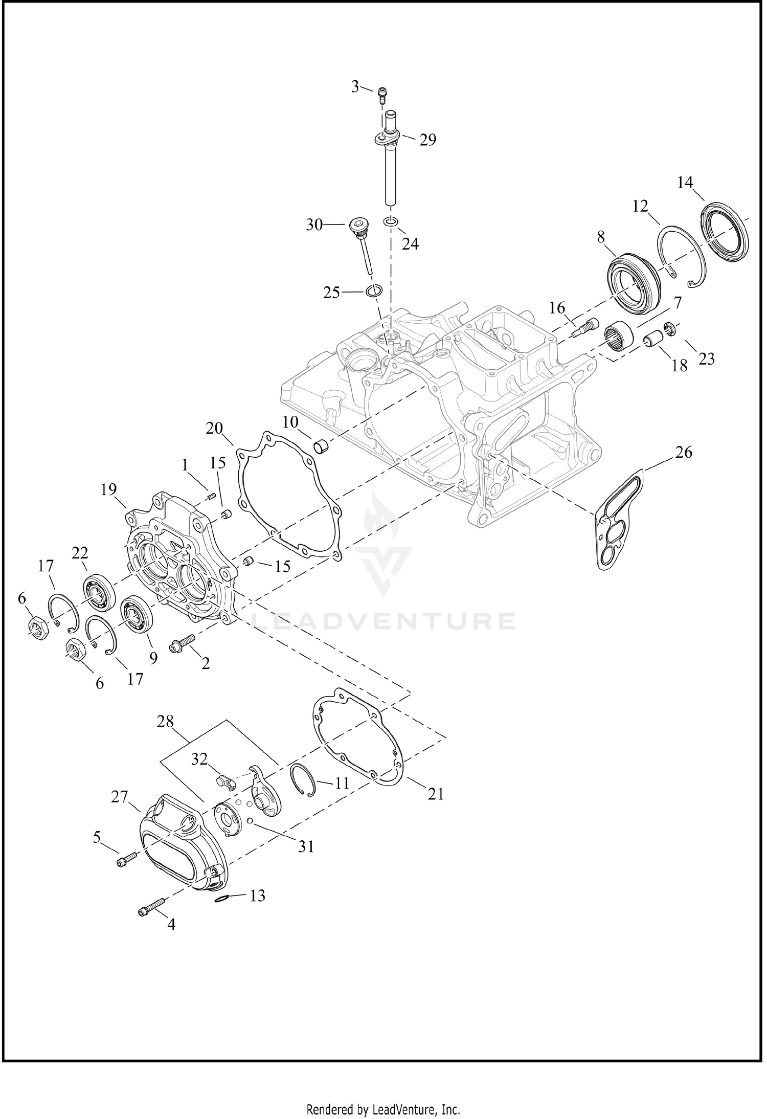 TRANSMISSION BEARINGS AND COVERS