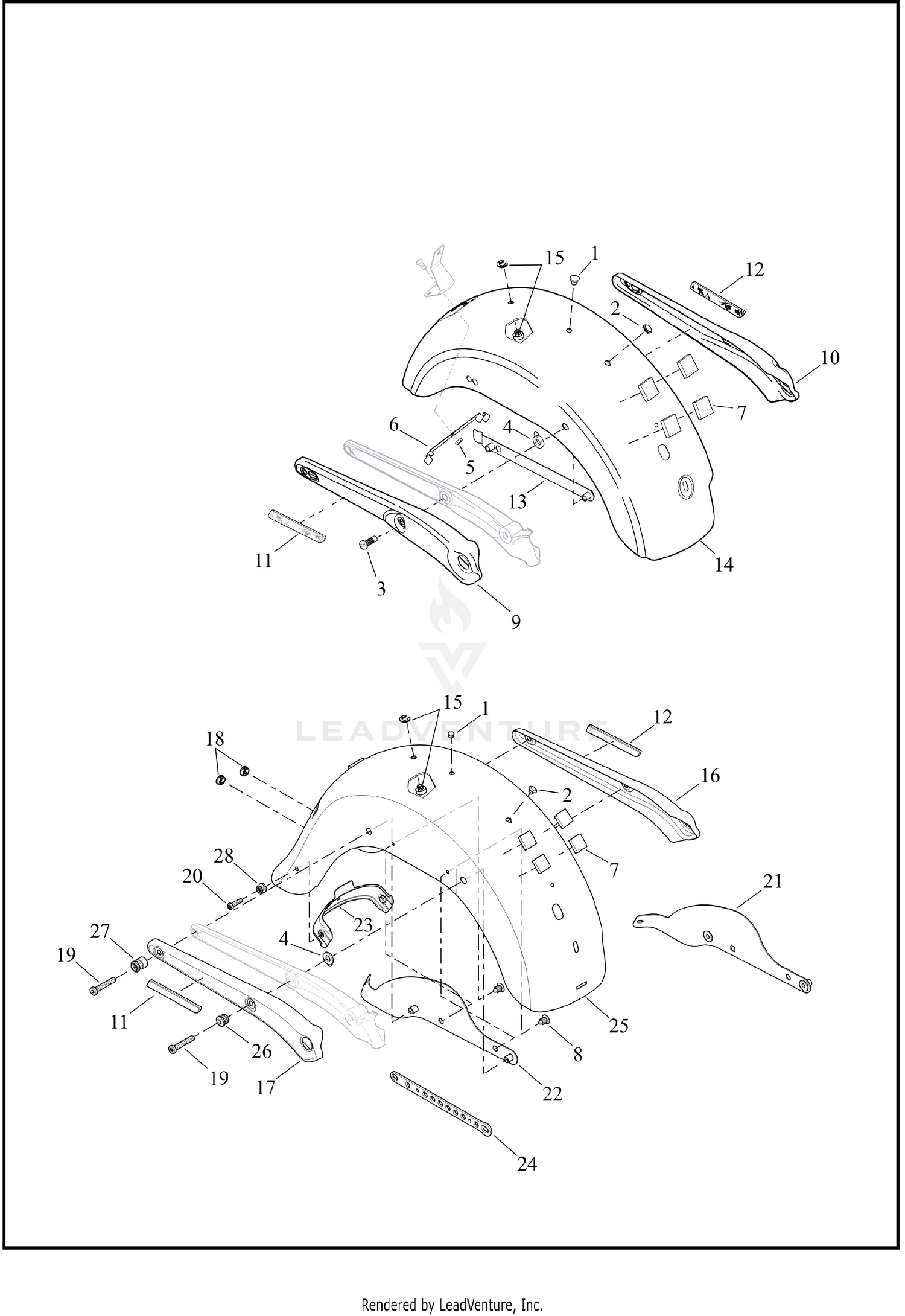 FENDERS, REAR - FLD, FXDC & FXDL