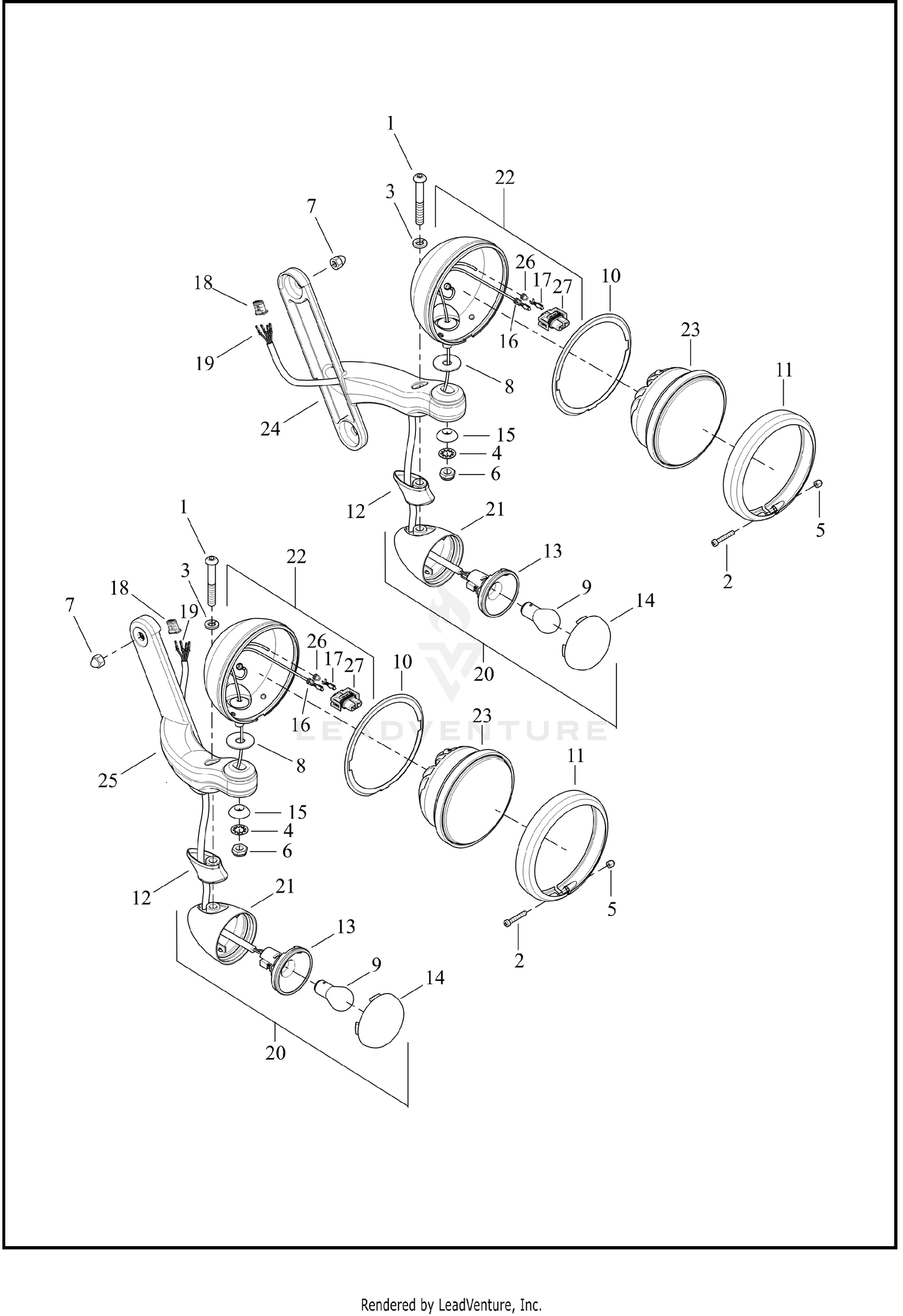 TURN SIGNALS, FRONT AND AUXILIARY/FOG LAMPS - FLHTCUTG -DOMESTIC, AUSTRALIA