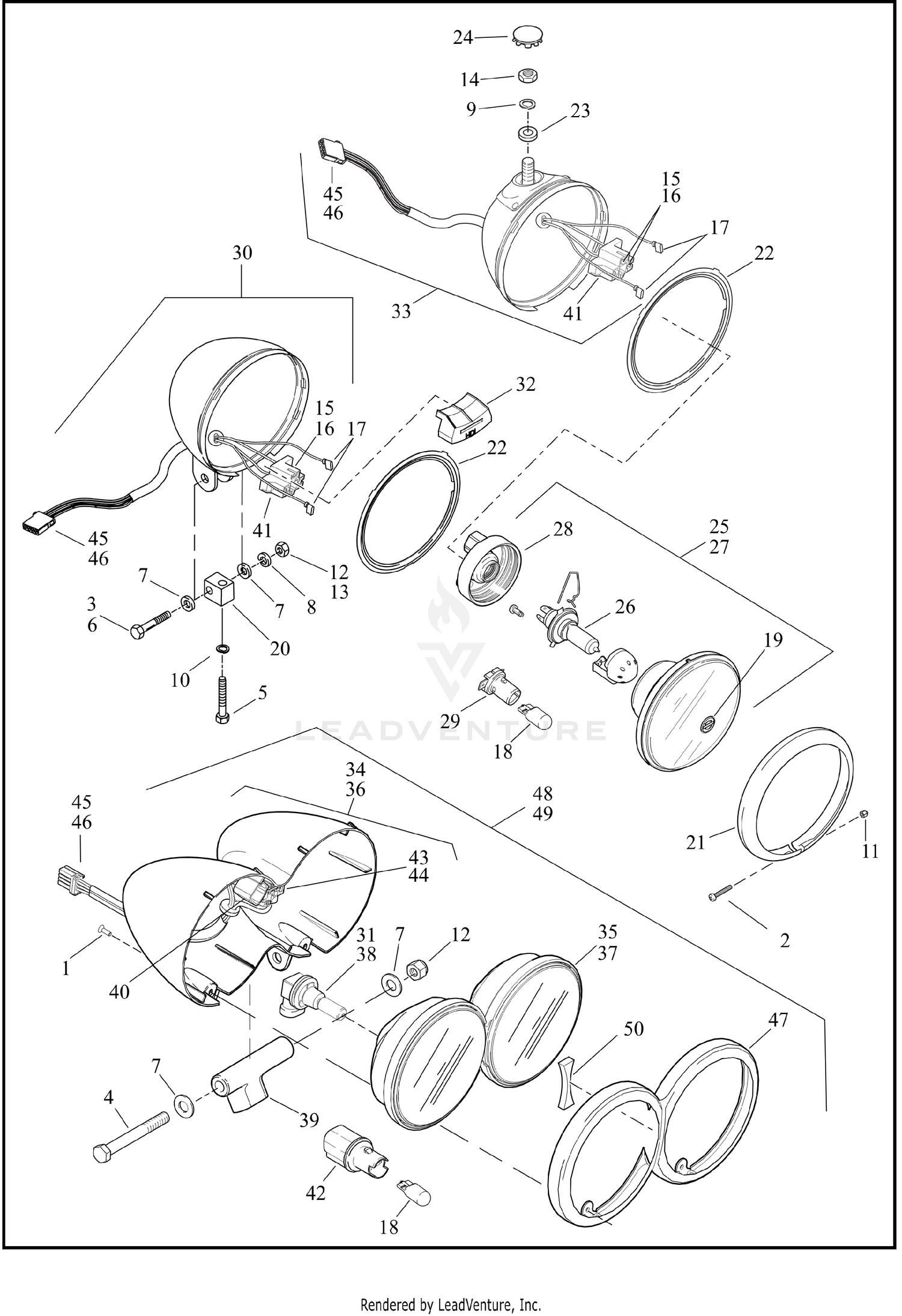 HEADLAMP - ALL MODELS EXCEPT FLD