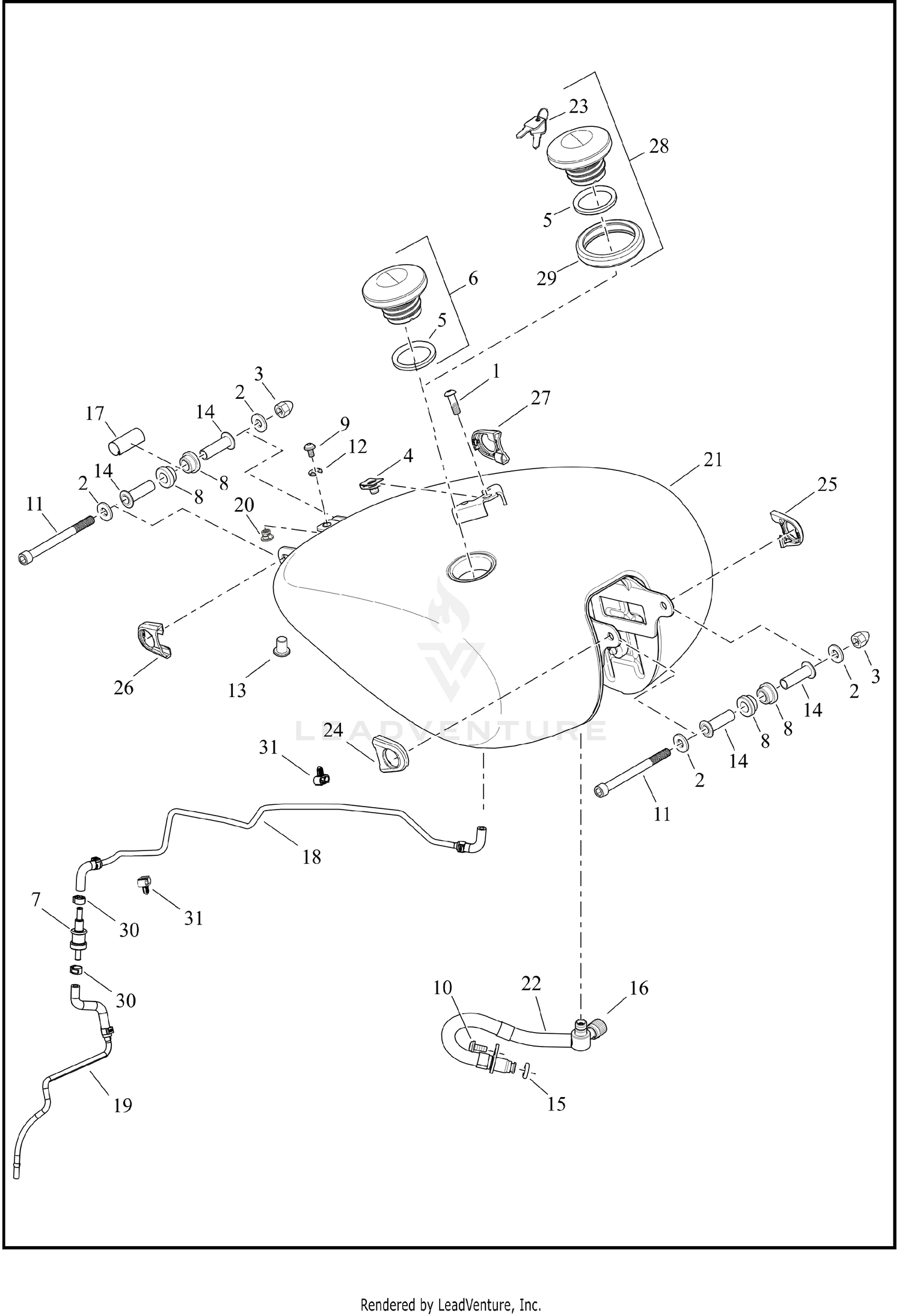 FUEL TANK - FLFB, FLHC, FLSTFI, FXBR, FXLRS, FXLRST