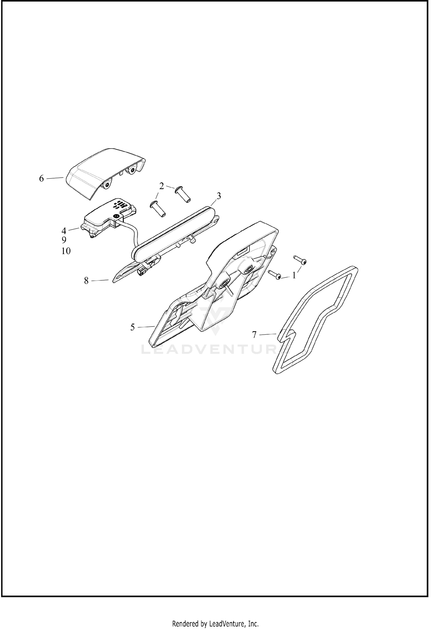 LICENSE PLATE LIGHT - FLTRT - CAL/CAN/DOM/ENG/HDI/JPN