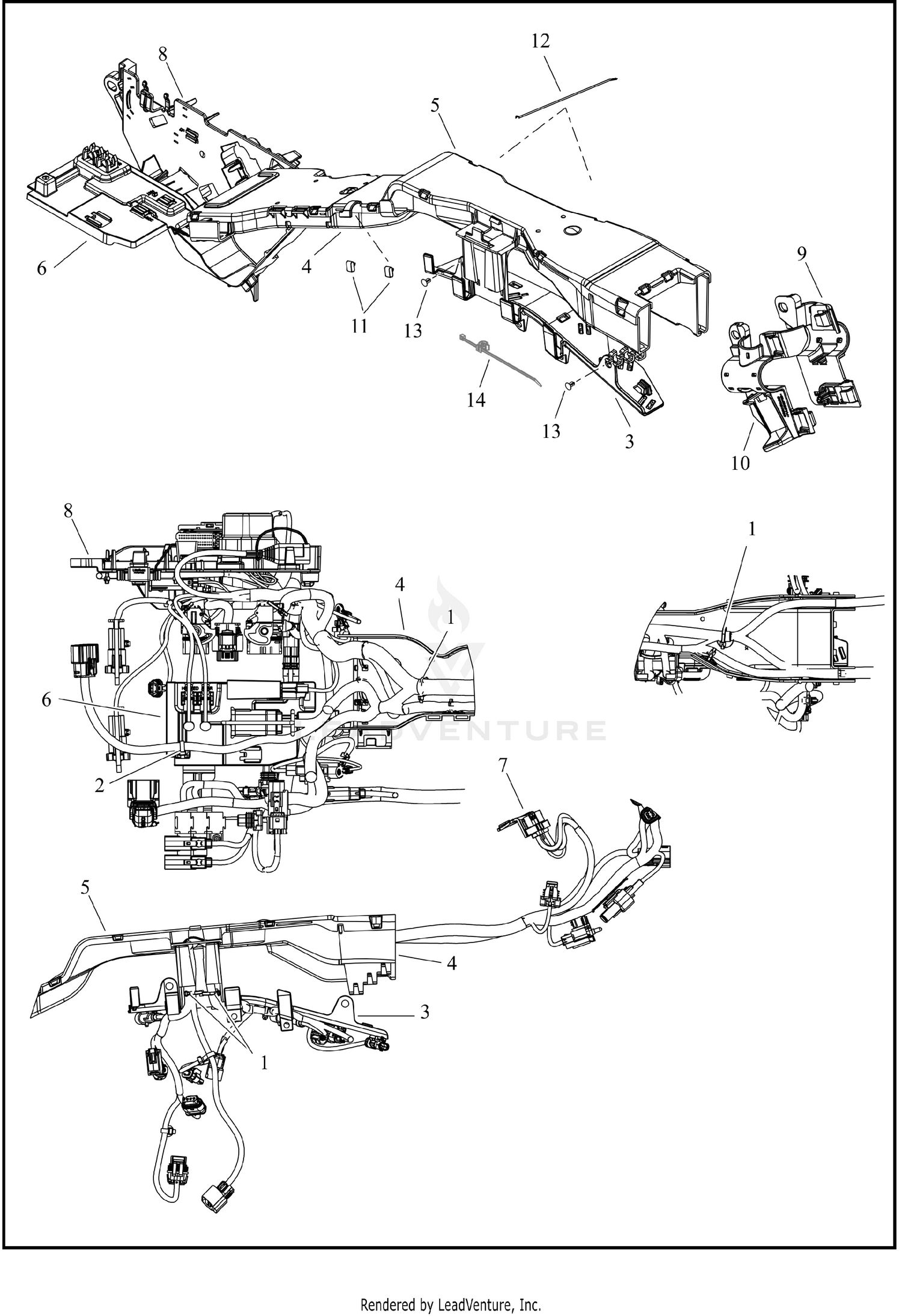 WIRE HARNESS, MAIN, CADDY AND ENCLOSURE
