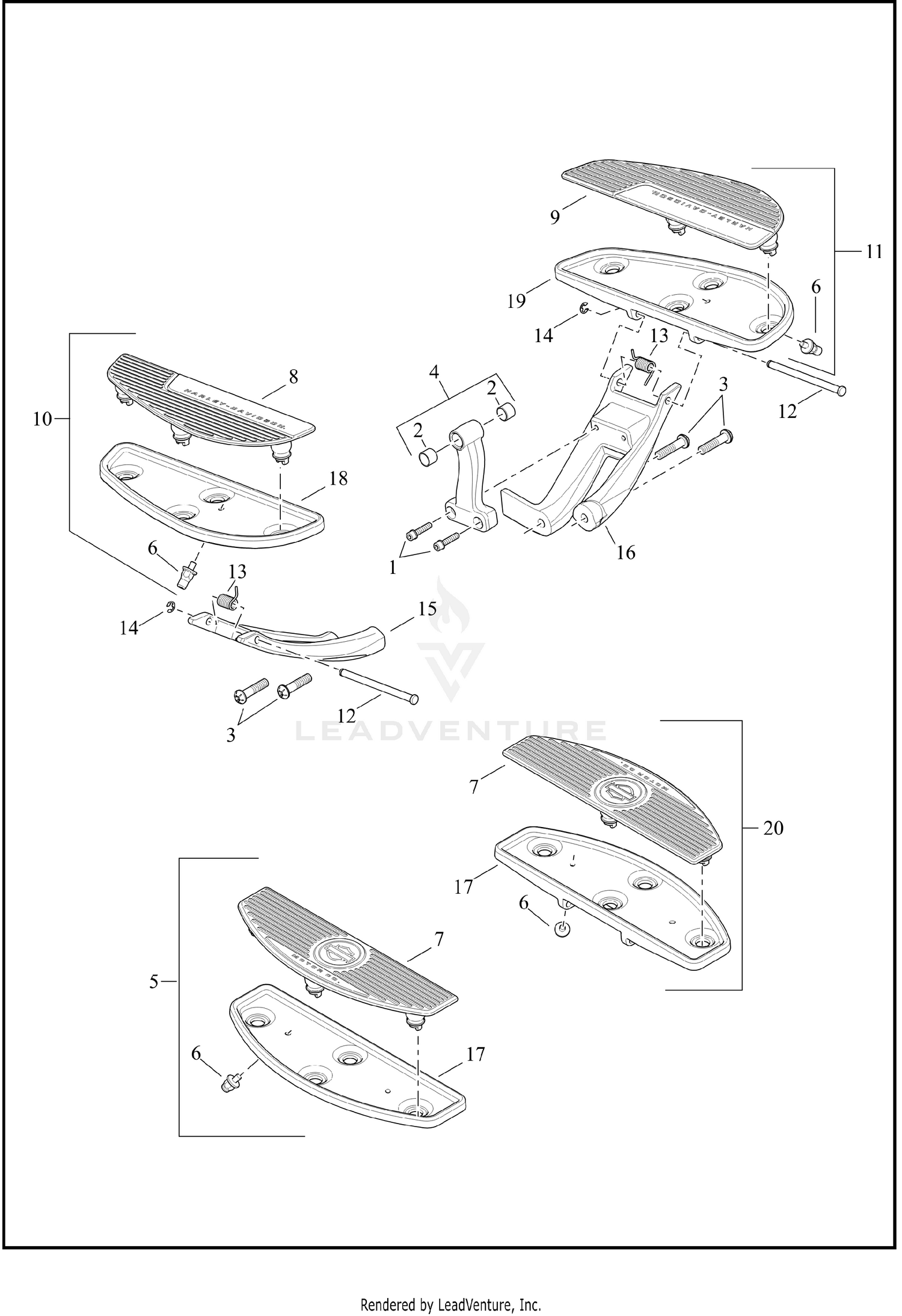 FOOTBOARDS, RIDER - FLFB, FLHC, FLSTFI