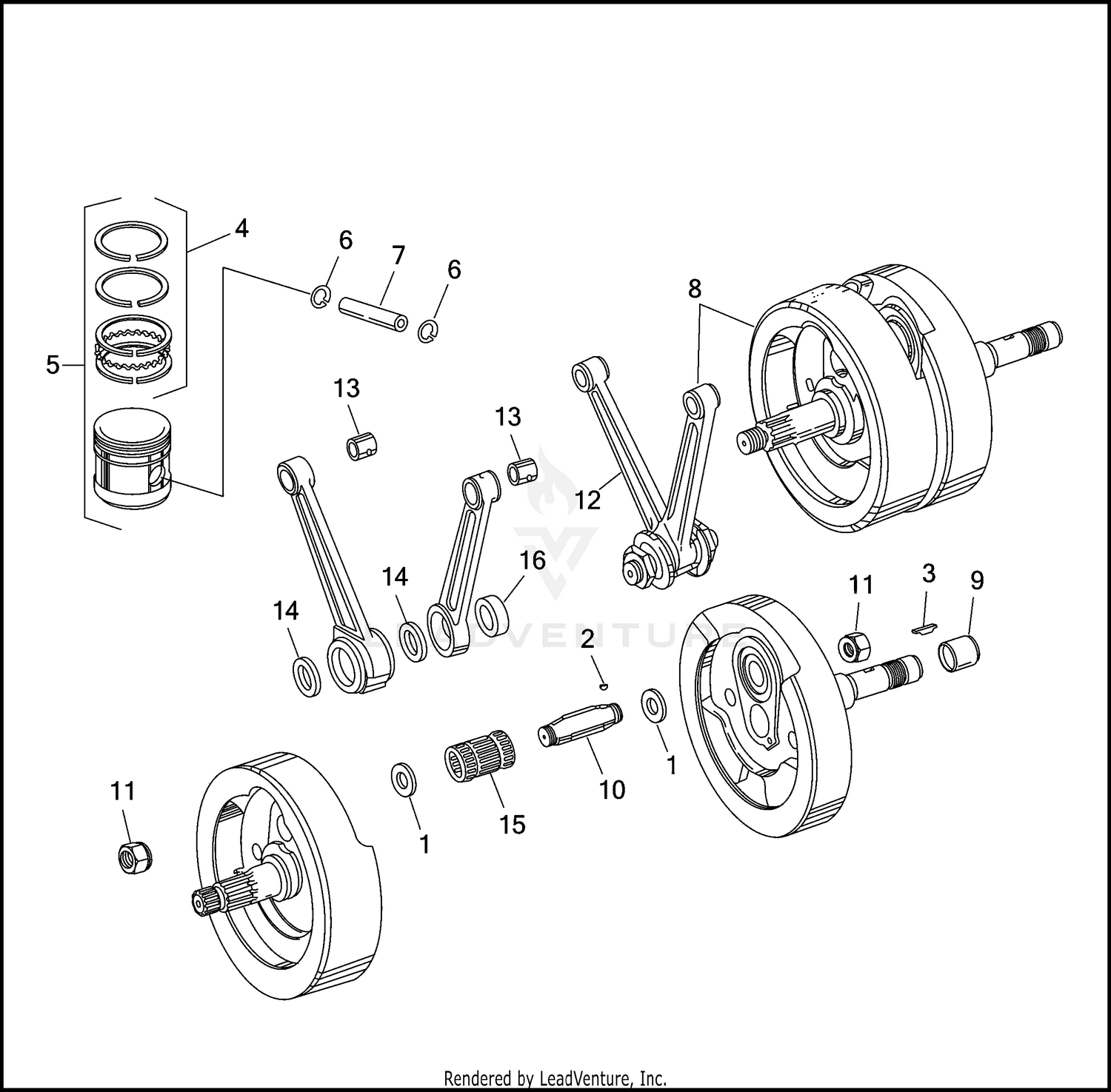 PISTONS, CONNECTING RODS & FLYWHEELS