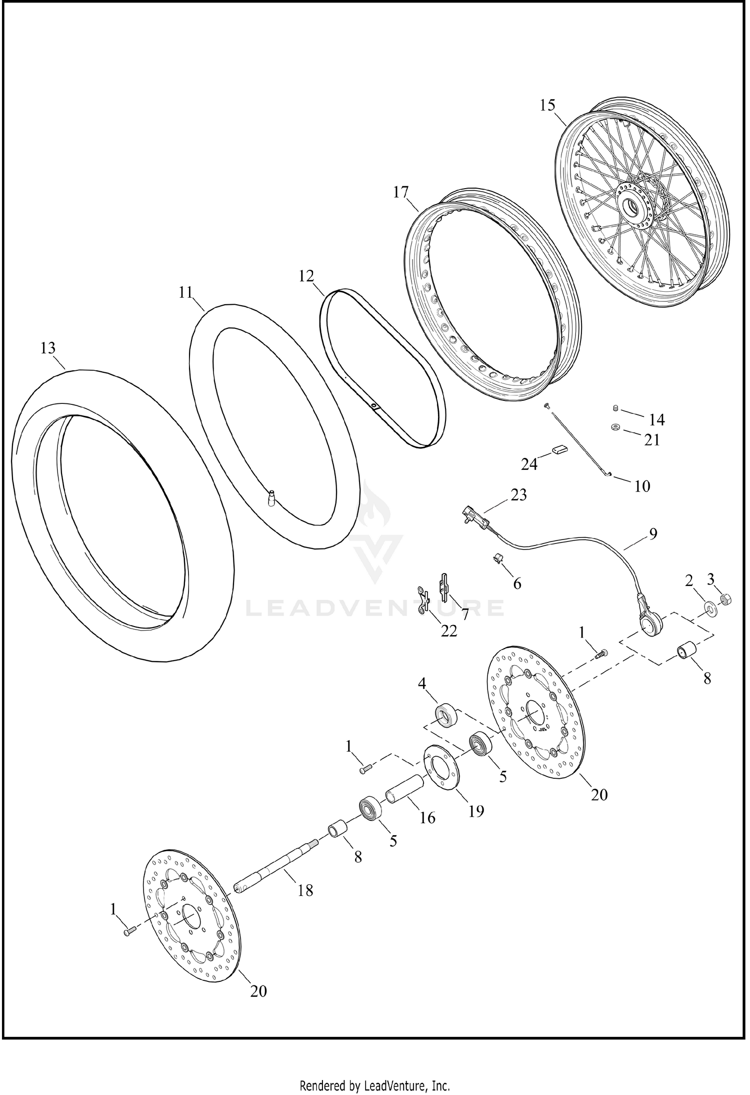 WHEEL, FRONT, LACED