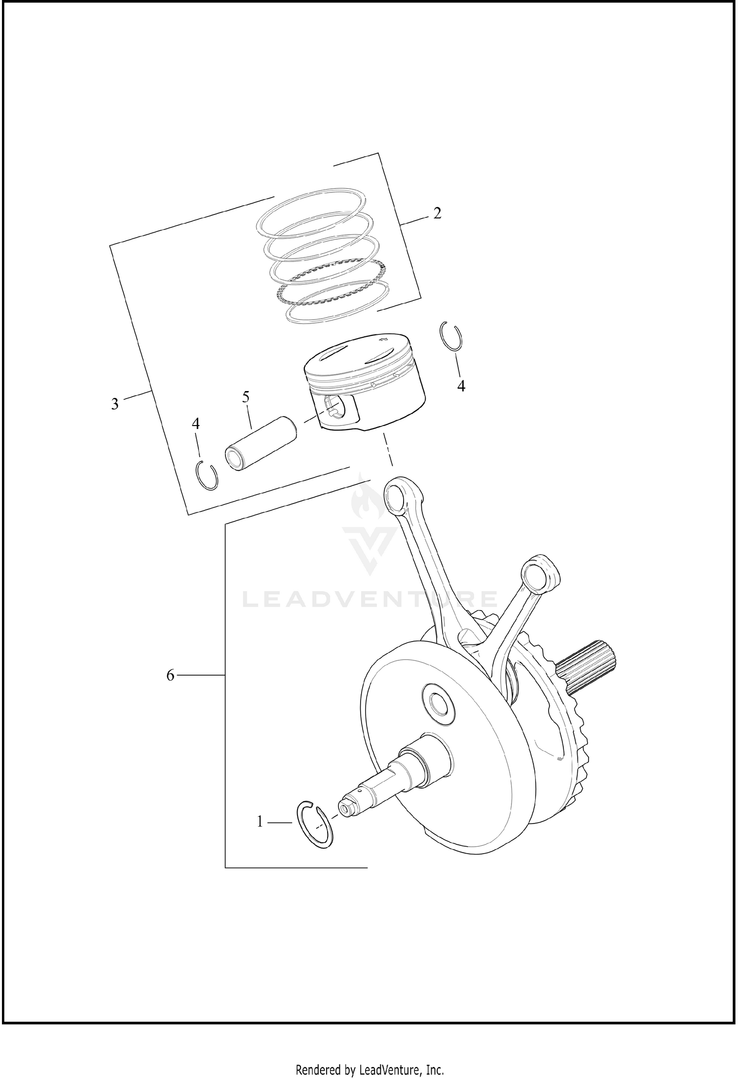 PISTONS & FLYWHEEL ASSEMBLY - TWIN CAM 96™