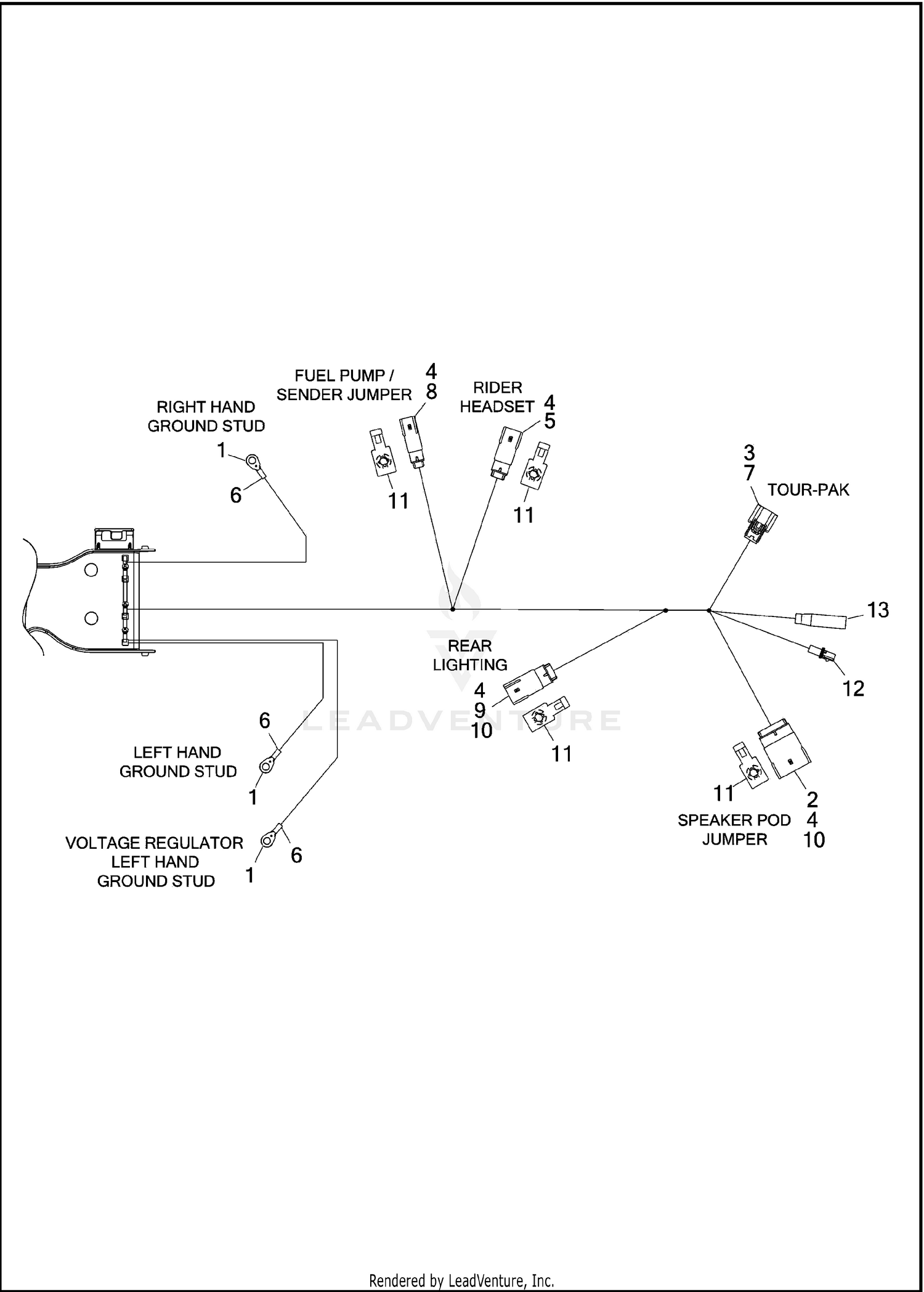 WIRING HARNESS, MAIN - FLHTCUTG (5 OF 8)