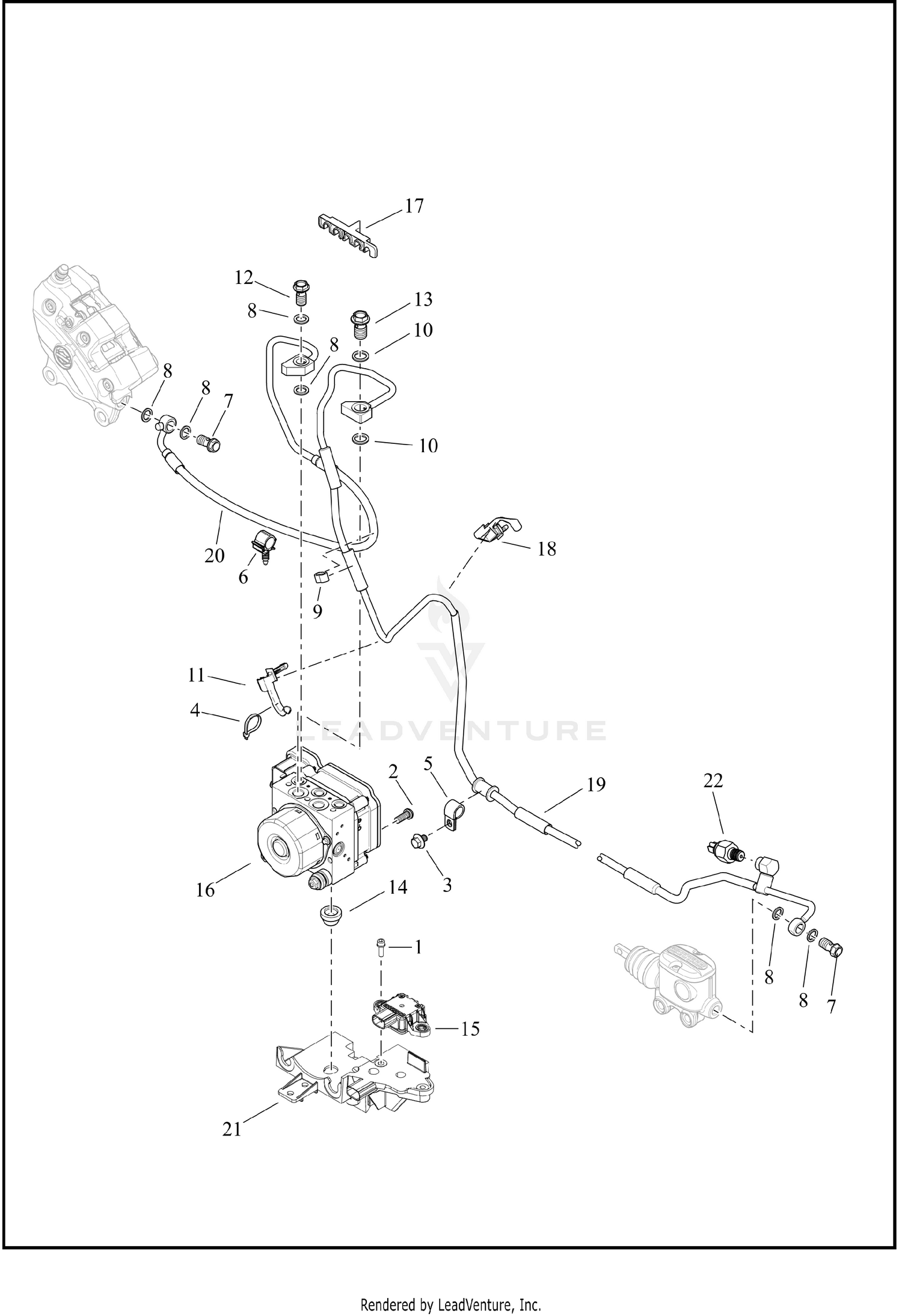 BRAKE LINES AND MODULE, REAR - ABS