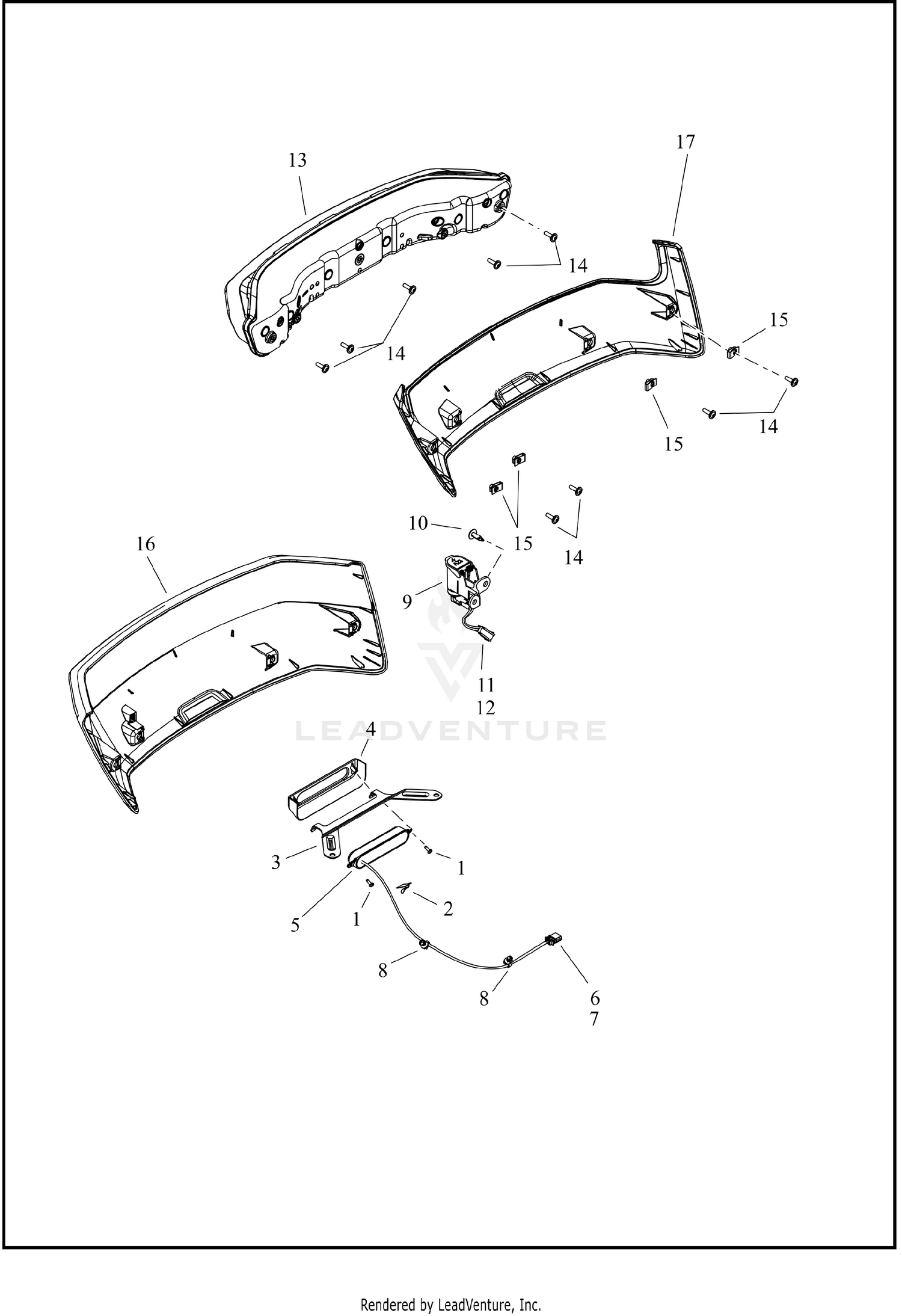 TOUR-PAK LAMPS, REAR PANEL -