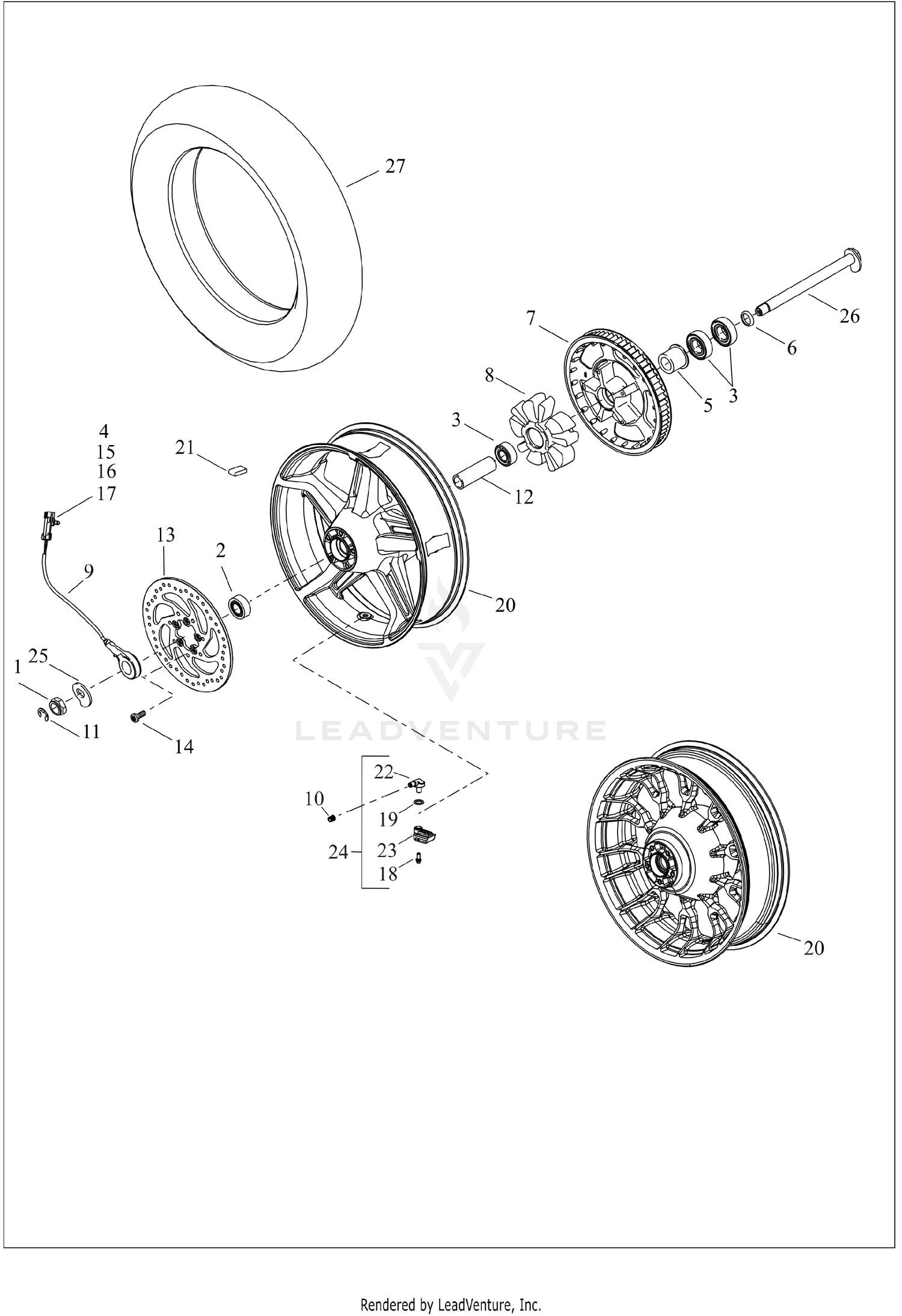 WHEEL, REAR