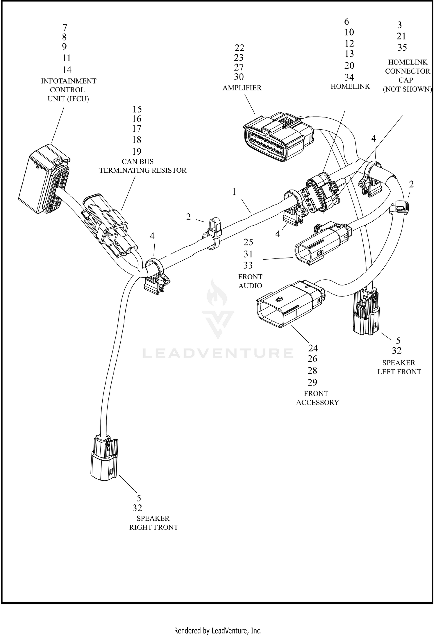 WIRE HARNESS, INNER FAIRING - FLHLT