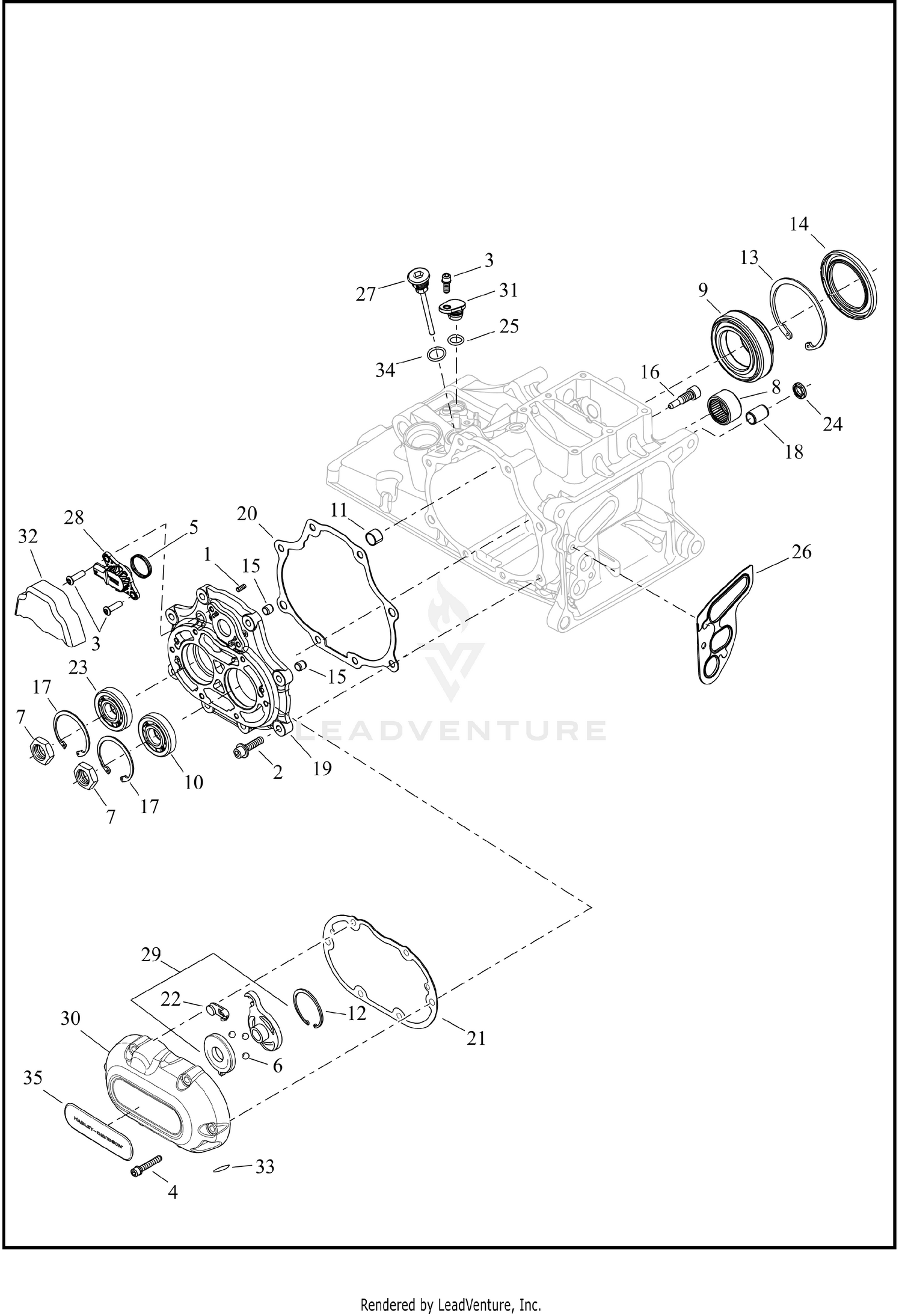 TRANSMISSION BEARINGS AND COVERS