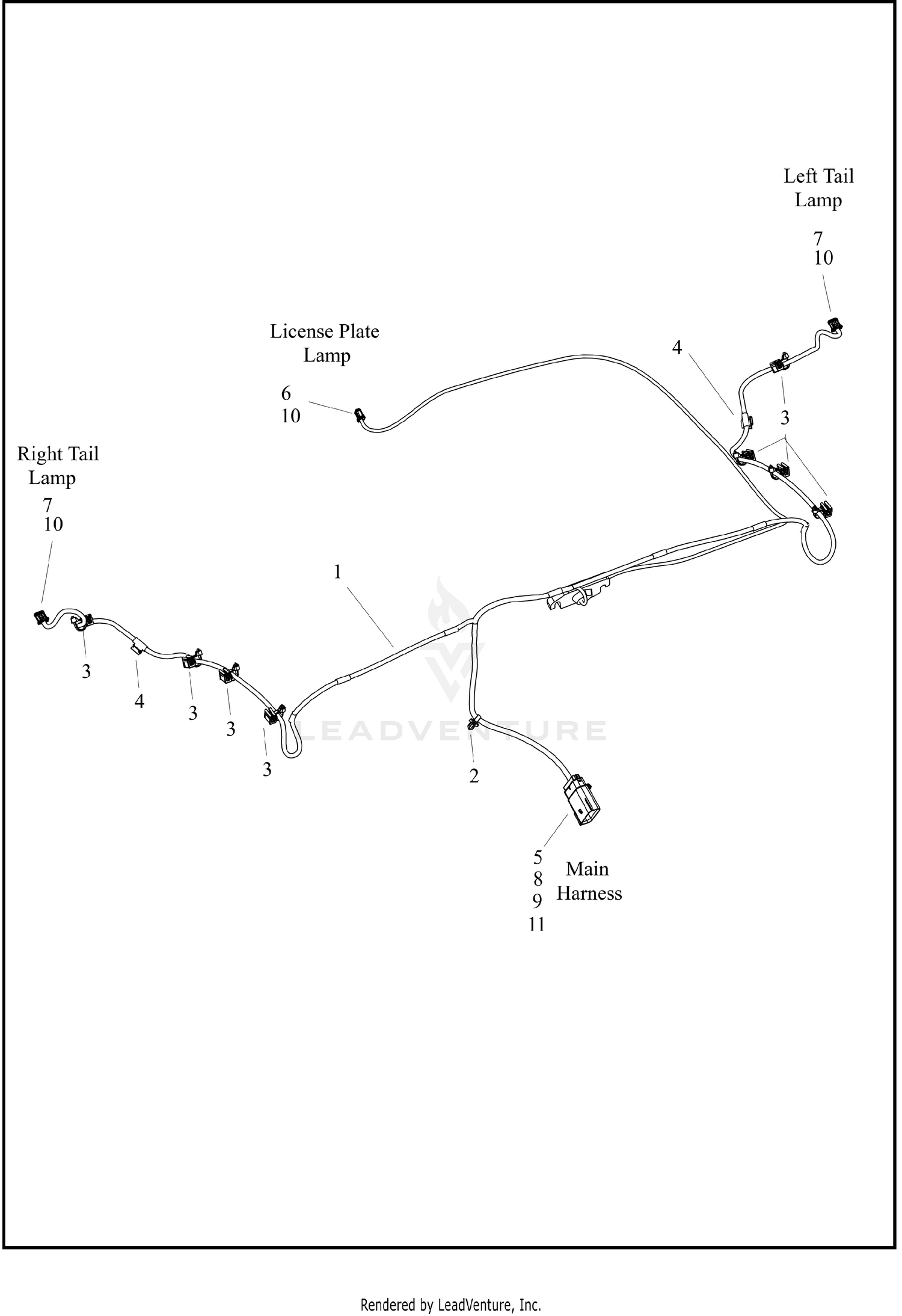 WIRE HARNESS, REAR LIGHTING - FLTRT (CAL, CAN, DOM)