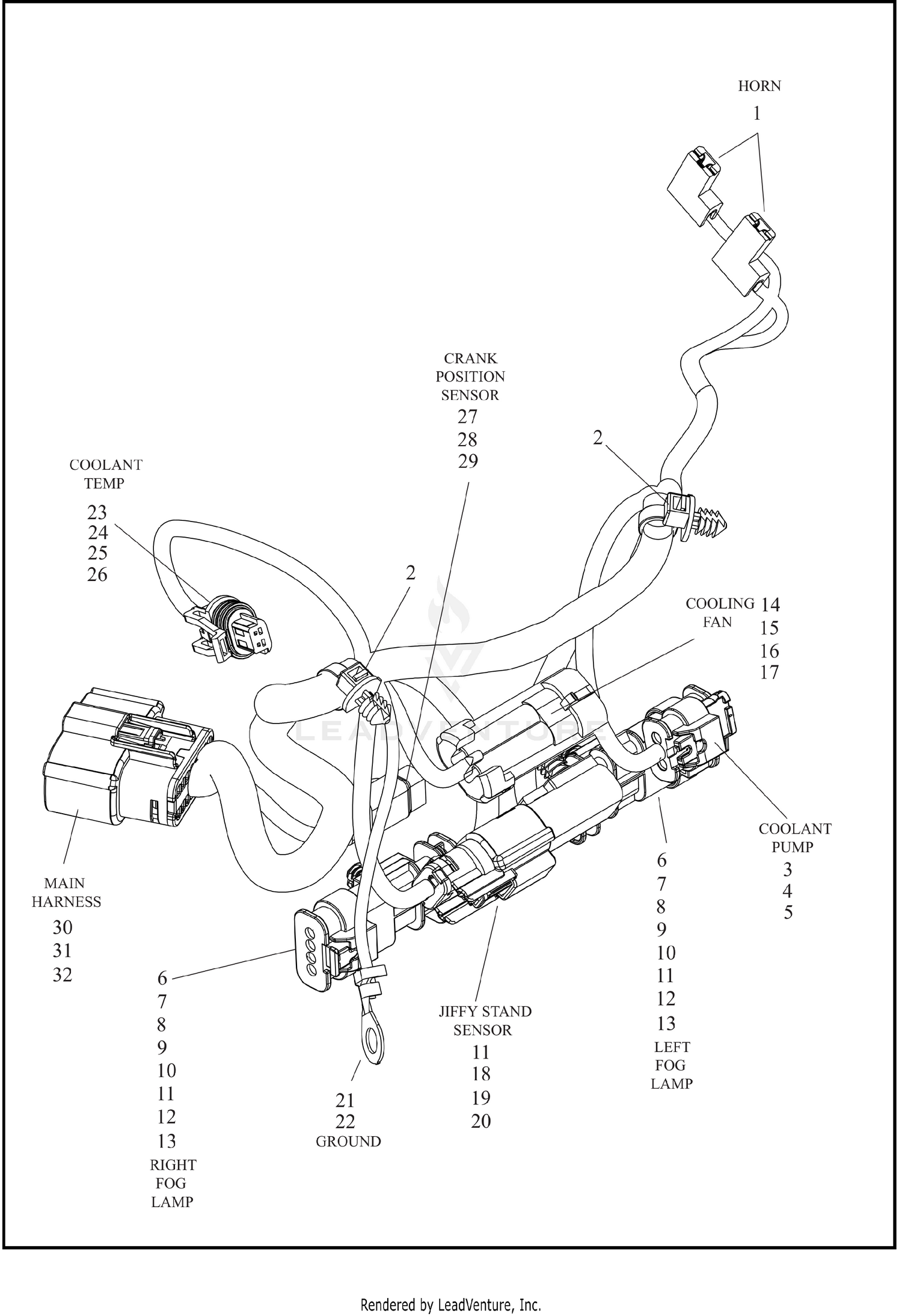 WIRE HARNESS, CHIN SPOILER