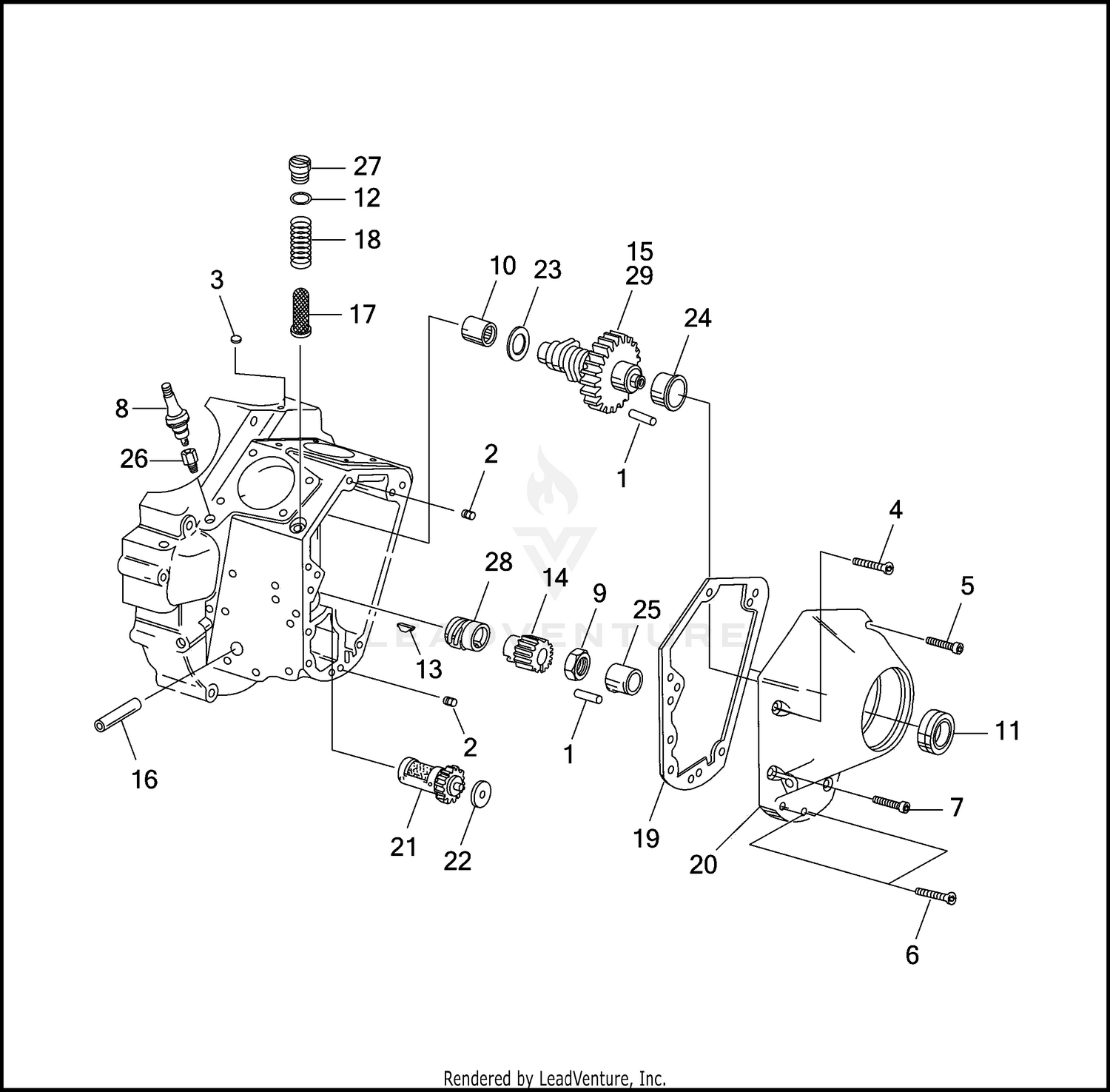 CRANKCASE - GEAR SIDE