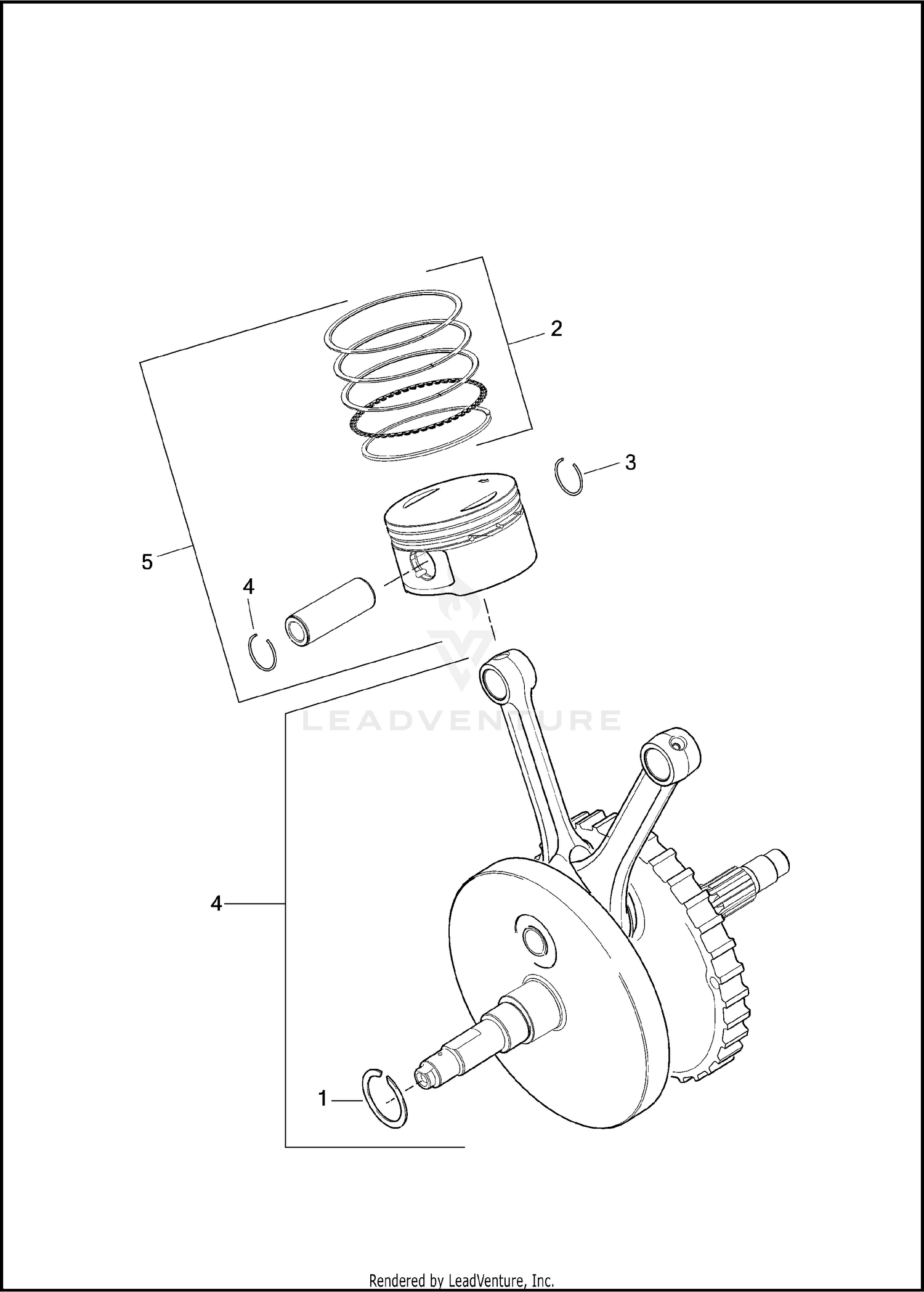 PISTONS & FLYWHEEL ASSEMBLY  - TWIN CAM 110™