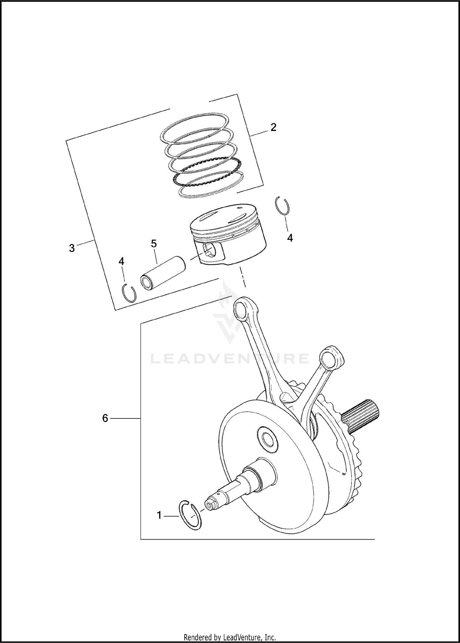 PISTONS AND FLYWHEEL ASSEMBLY - TWIN CAM 103™