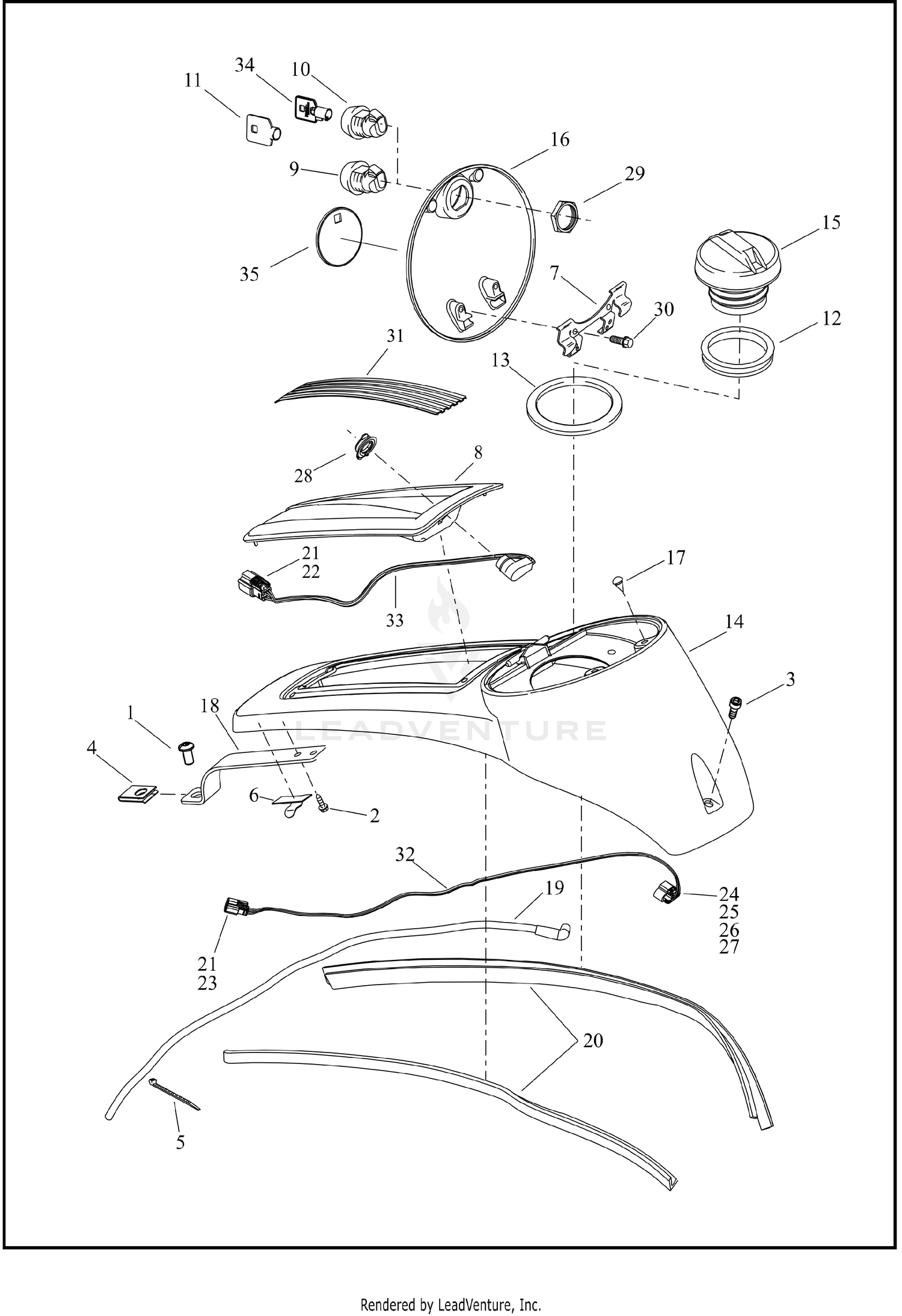 CONSOLE, FUEL TANK - FLHTCUTG, FLTRT