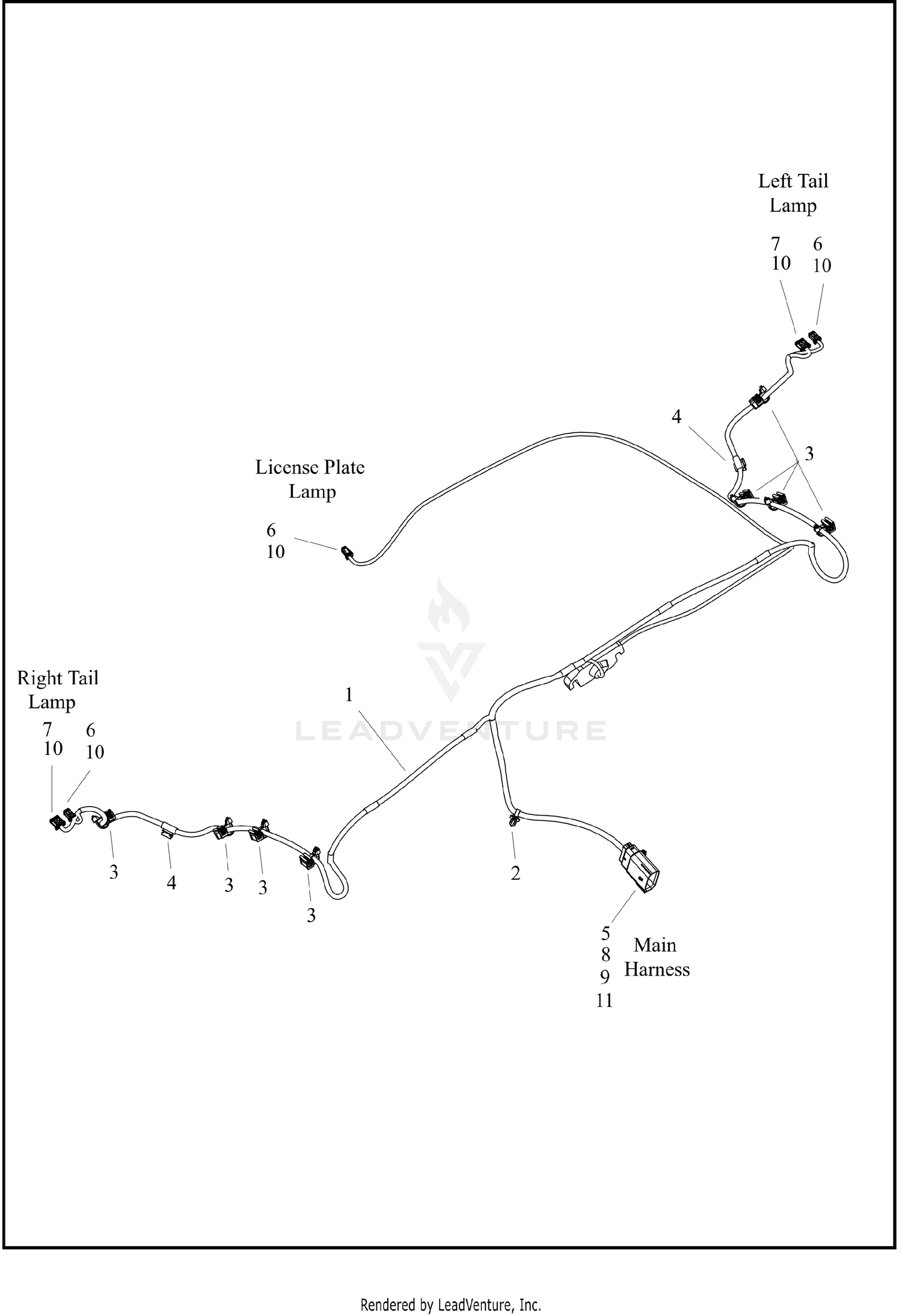 WIRE HARNESS, REAR LIGHTING - FLTRT (ENG, HDI, JPN)