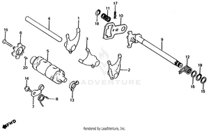 Shift Drum + Shift Fork Schematic