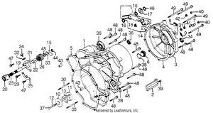 Kick Starter + Clutch Cover + Rear Case Schematic