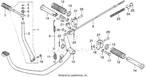 Brake Pedal + Kick Starter Arm Schematic