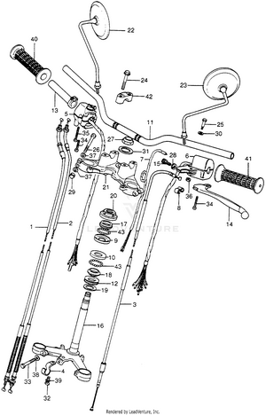 Handlebar + Steering Stem + Cables Schematic