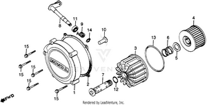 Clutch Cover + Oil Filter Schematic