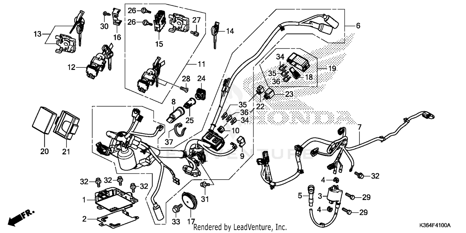 2018 Honda Wire Harness Pcx150 Parts Diagram