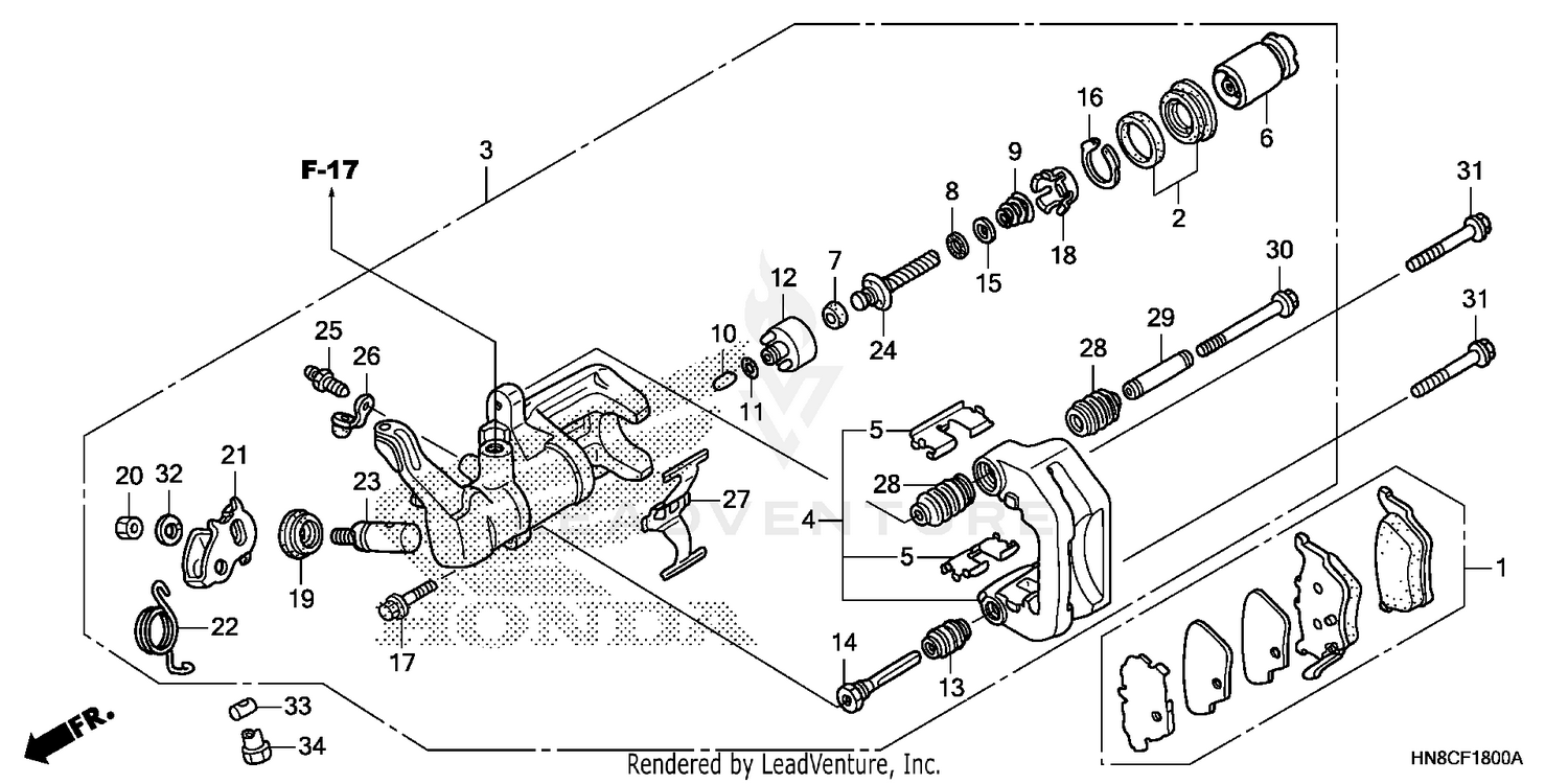 REAR BRAKE CALIPER