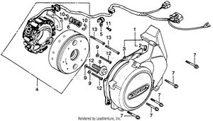 Left Crankcase Cover + Alternator Schematic