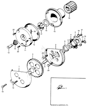 Oil Filter Rotor + Oil Pump Schematic