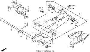 Swingarm + Engine Protector 84-85 Schematic